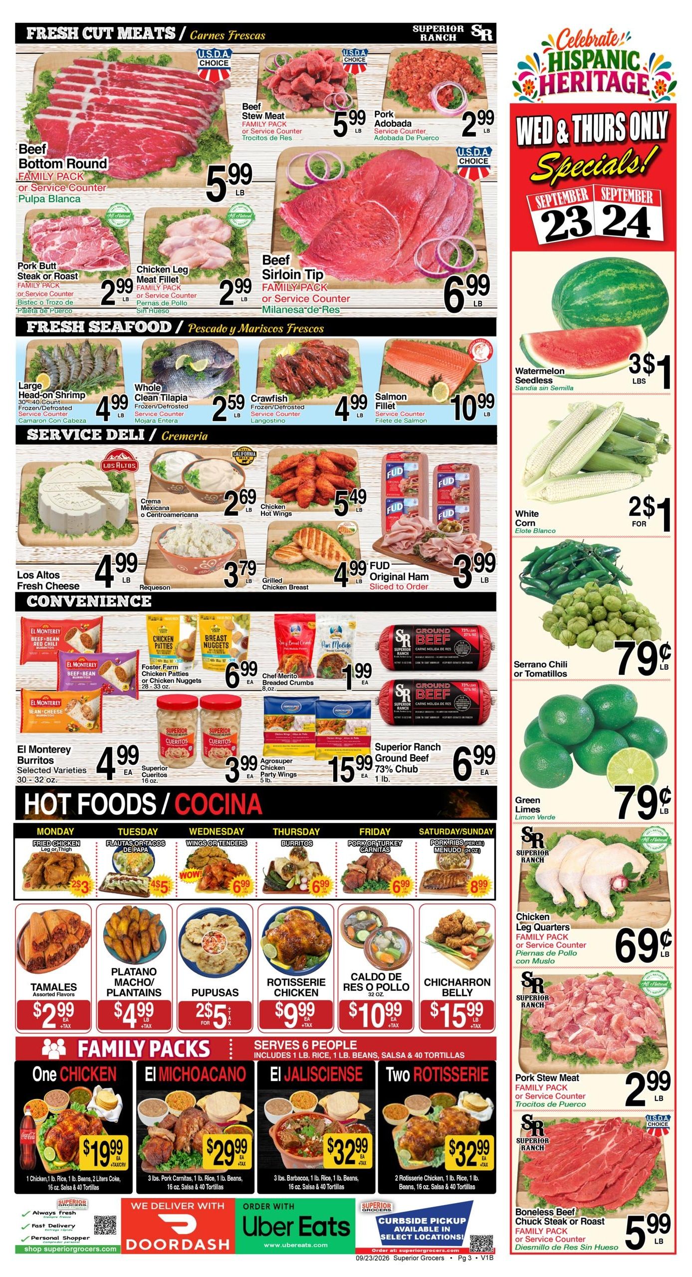 Superior Grocers (Clovis Area, CA) Weekly Specials Weekly Ad September 23 - 29, 2026