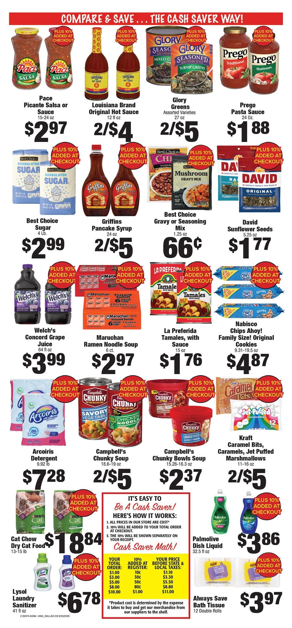 Cash Saver DFW Weekly Ad September 23 - October 6, 2026