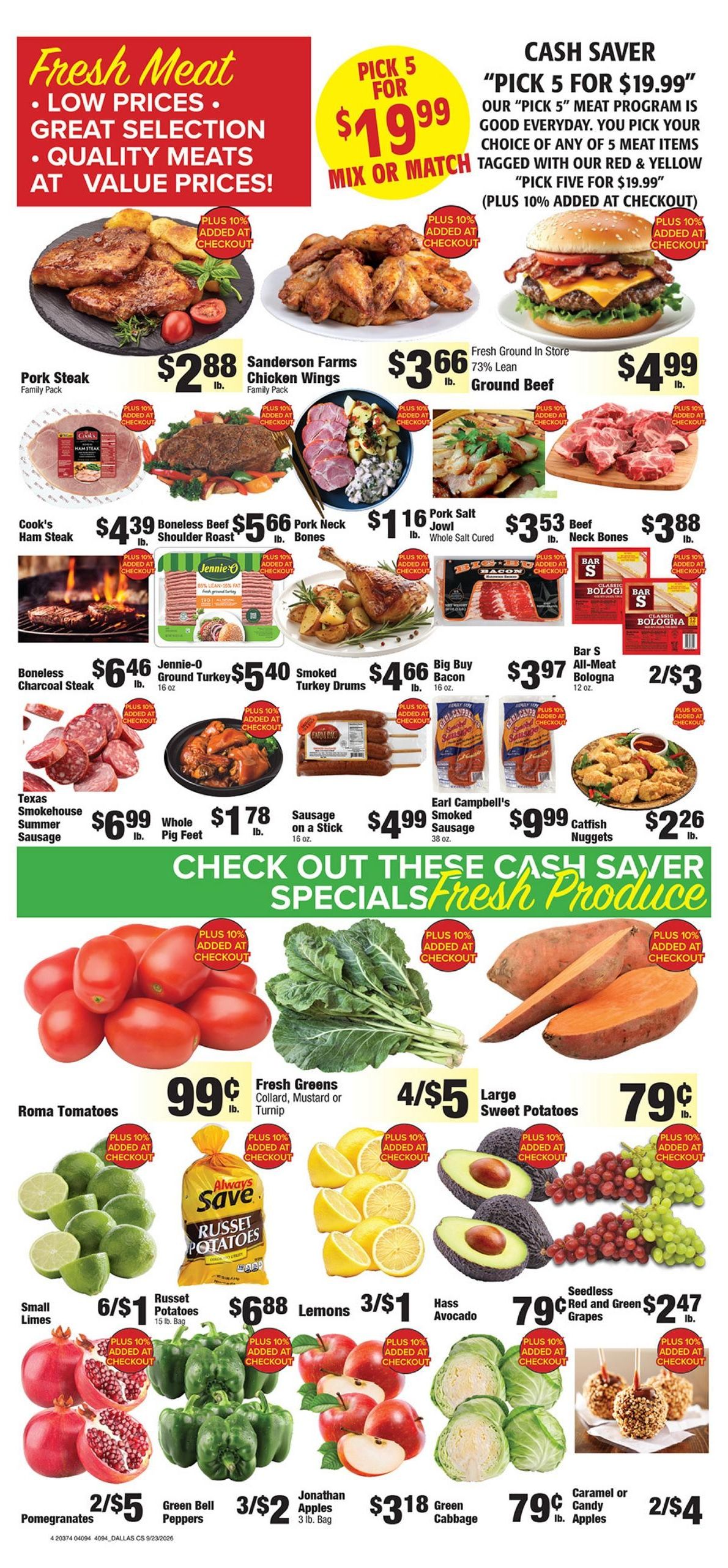 Cash Saver DFW Weekly Ad September 23 - October 6, 2026