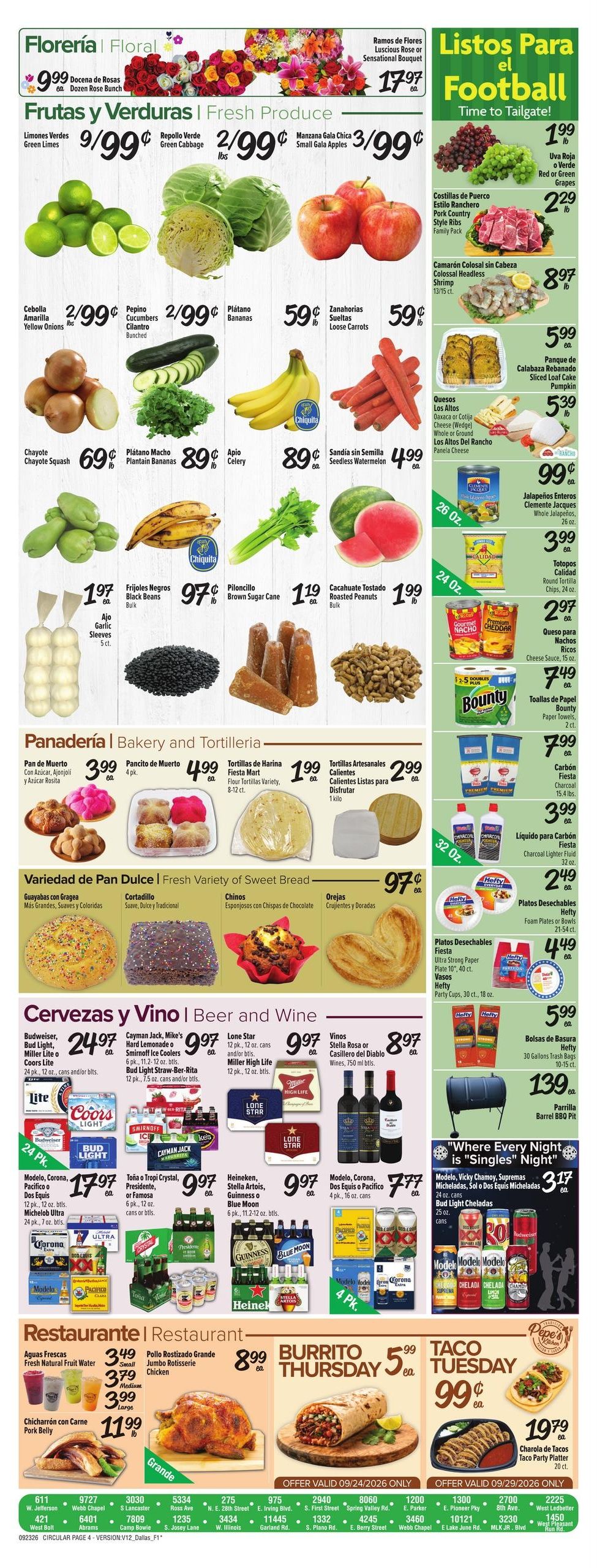 Fiesta Mart (Allen Area, TX) Weekly Ad September 23 - 29, 2026