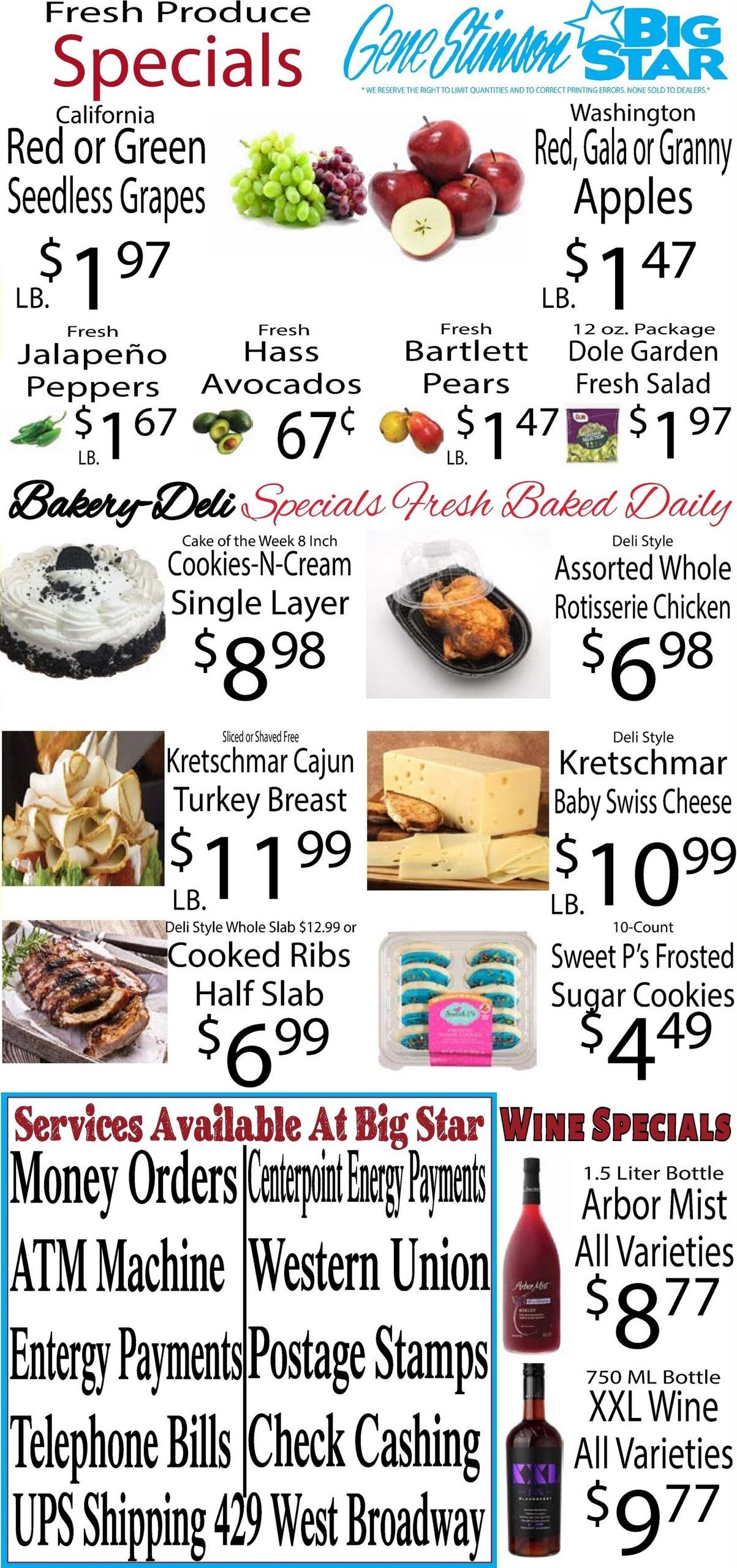 Gene Stimson Big Star Weekly Ad September 23 - 29, 2026