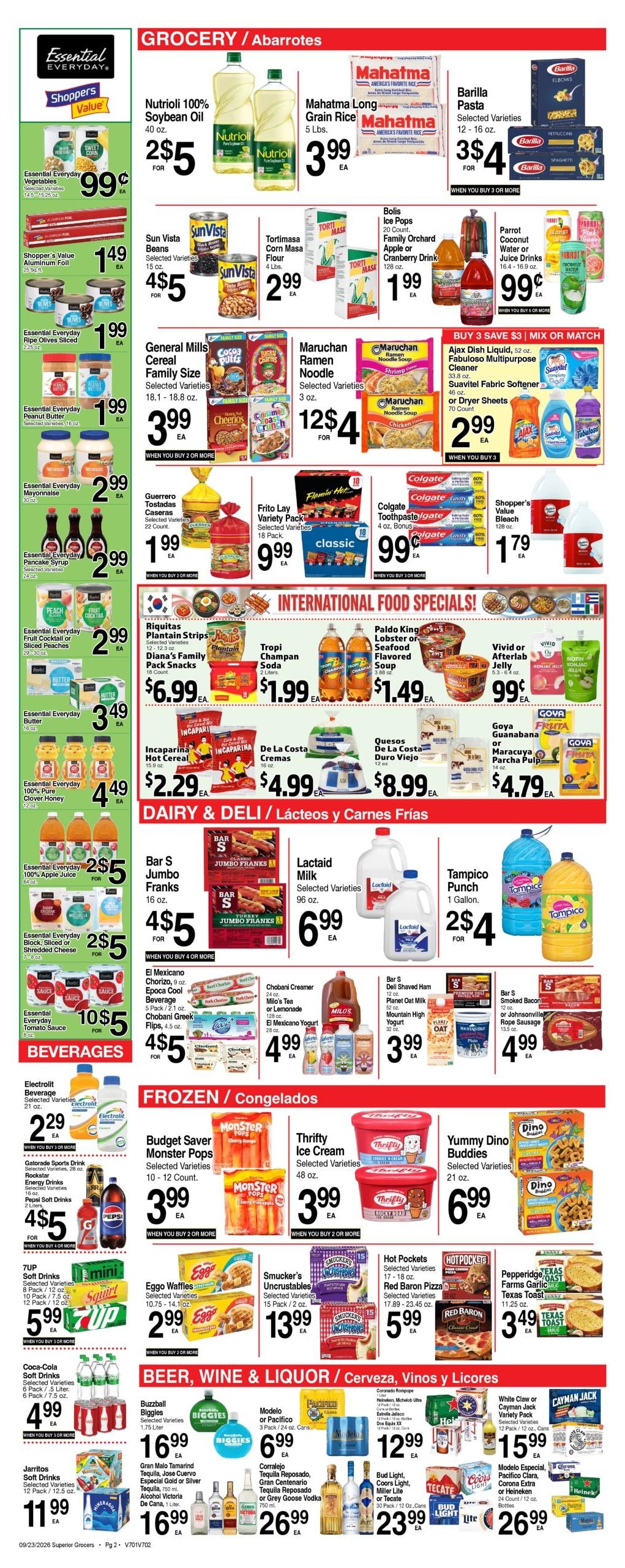 Superior Grocers (Henderson Area, NV) Weekly Specials Weekly Ad September 23 - 29, 2026