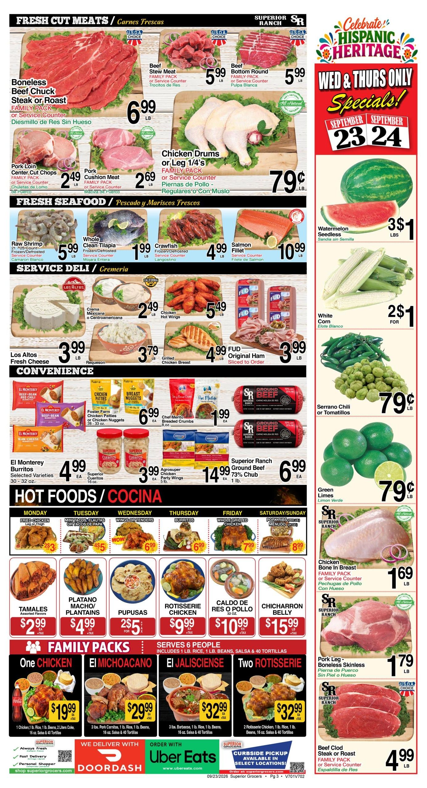Superior Grocers (Henderson Area, NV) Weekly Specials Weekly Ad September 23 - 29, 2026