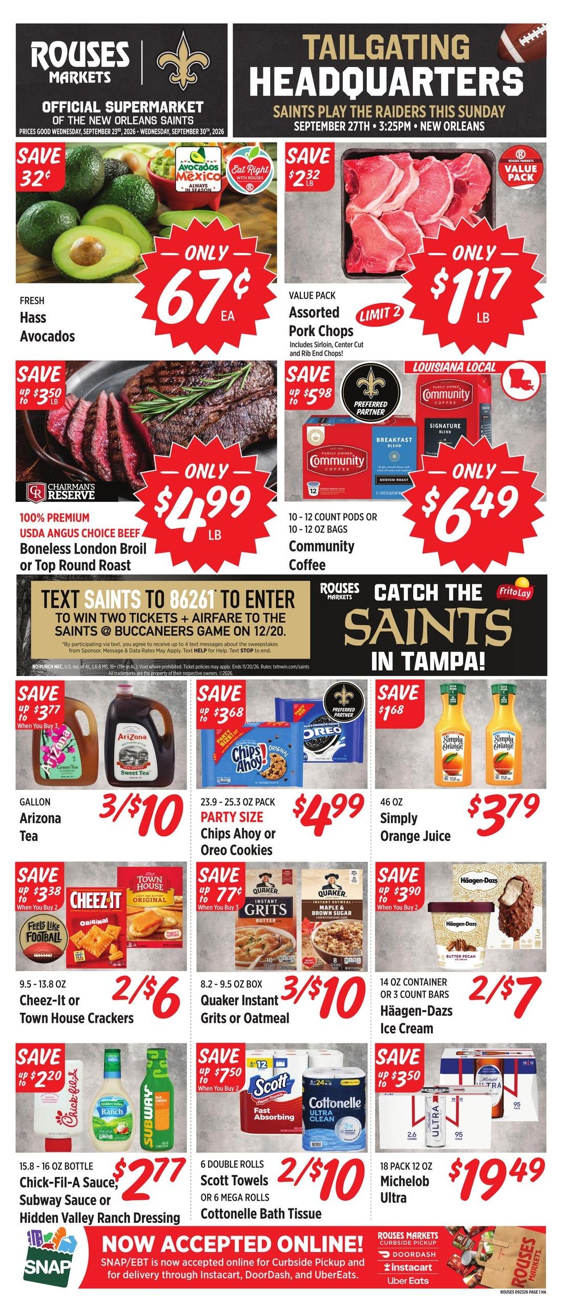 Rouses Supermarkets (Hattiesburg Area, MS) Weekly Ad September 23 - 30, 2026