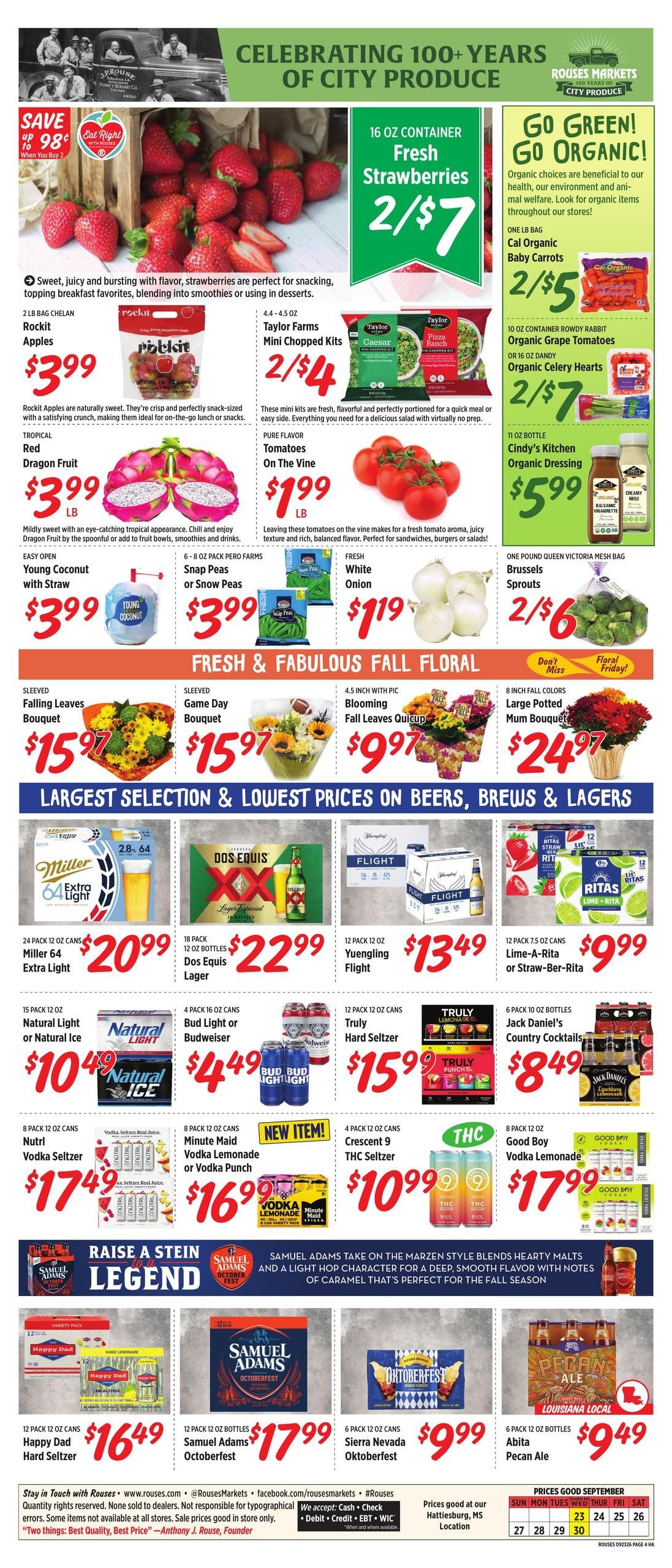 Rouses Supermarkets (Hattiesburg Area, MS) Weekly Ad September 23 - 30, 2026