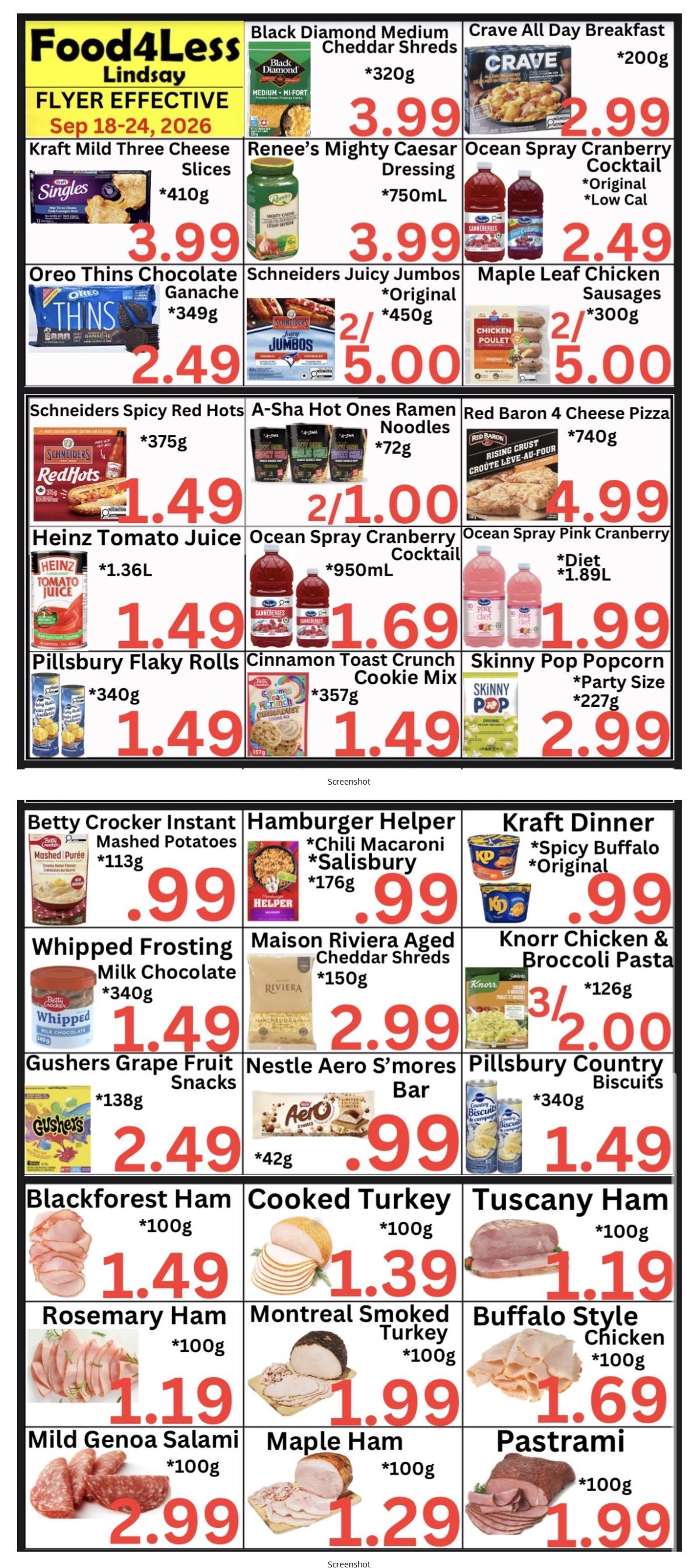 Food 4 Less (Lindsay) Flyer September 18 to 24