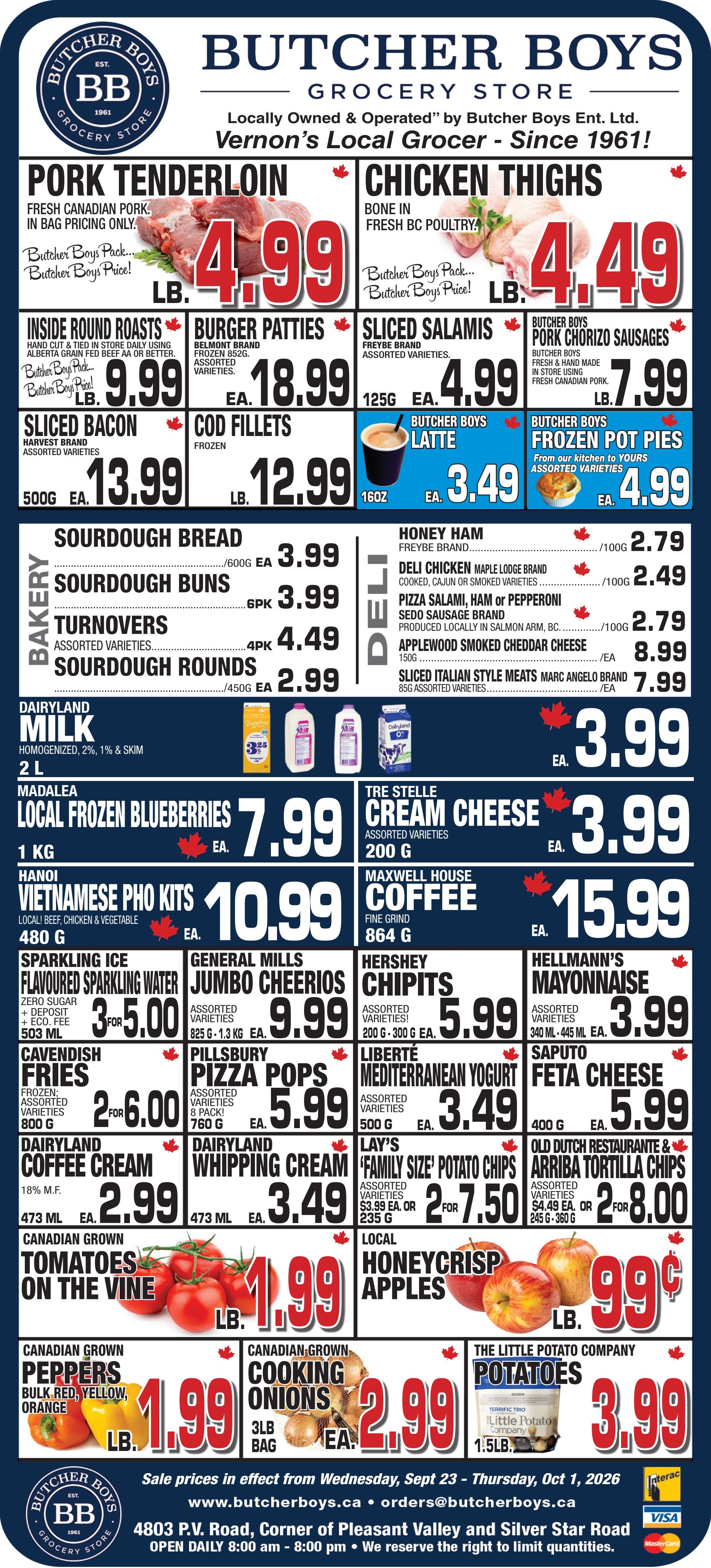 Butcher Boys Grocery Store Flyer September 23 to October 1