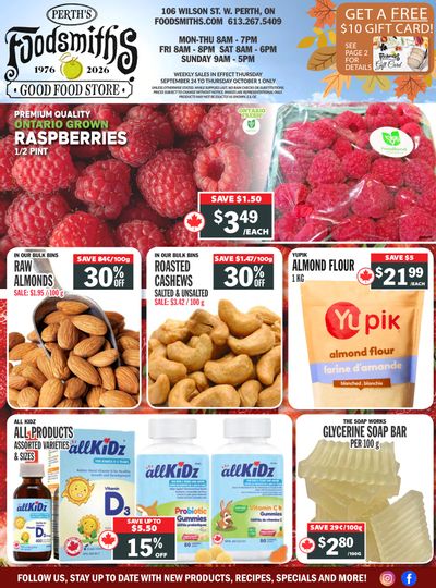 Foodsmiths Flyer September 24 to October 1