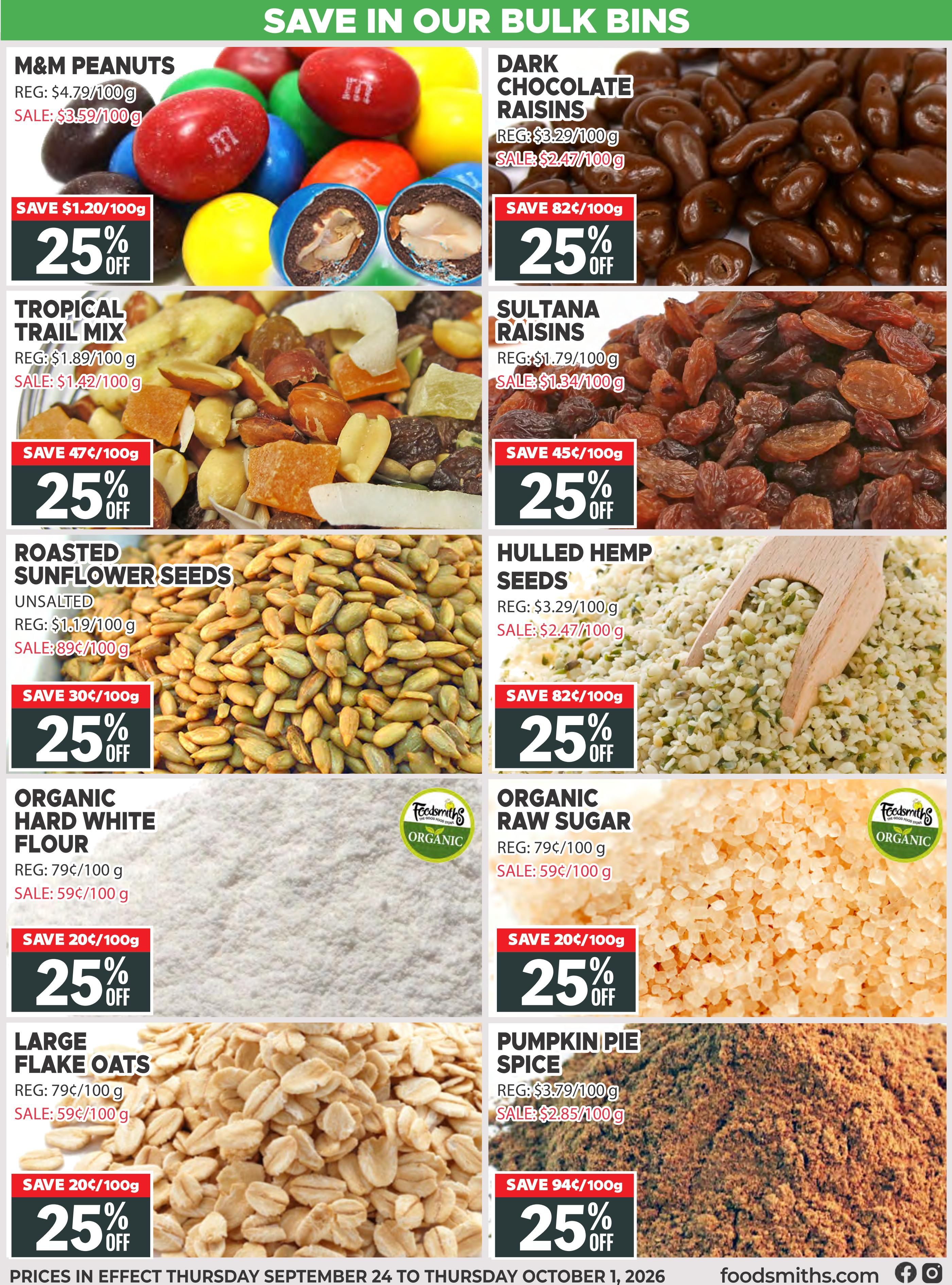 Foodsmiths Flyer September 24 to October 1