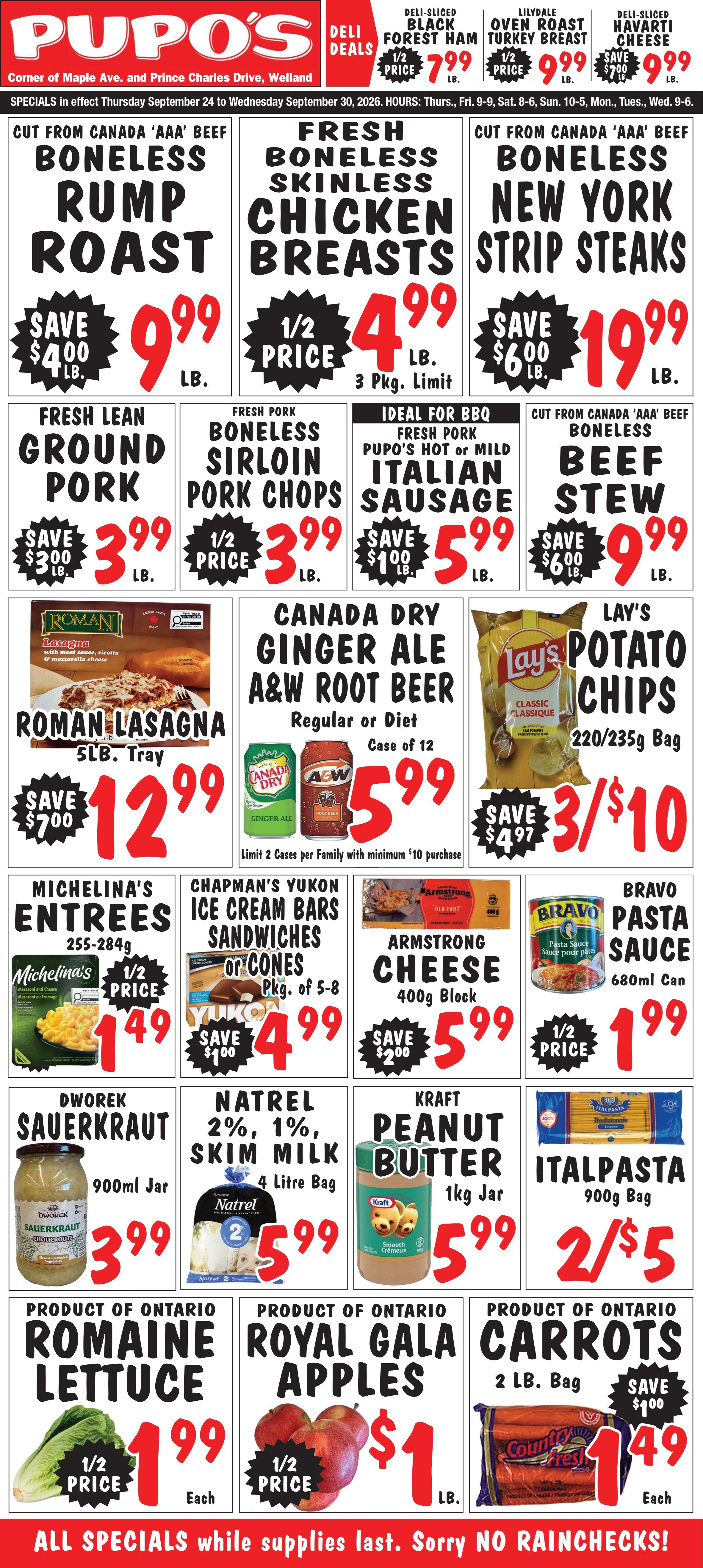 Pupo's Food Market Flyer September 24 to 30
