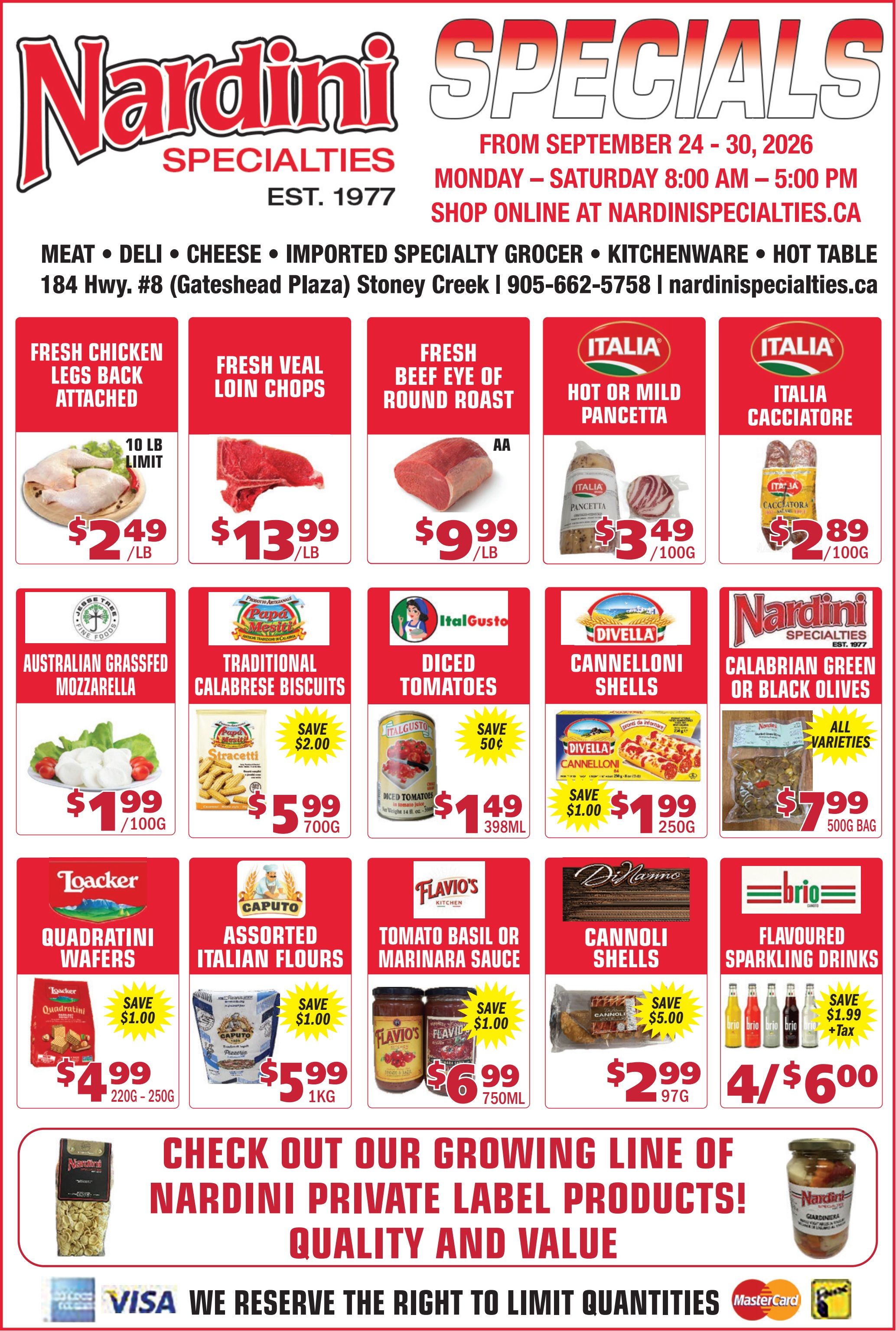 Nardini Specialties Flyer September 24 to 30
