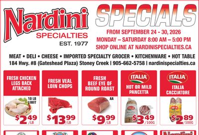 Nardini Specialties Flyer September 24 to 30