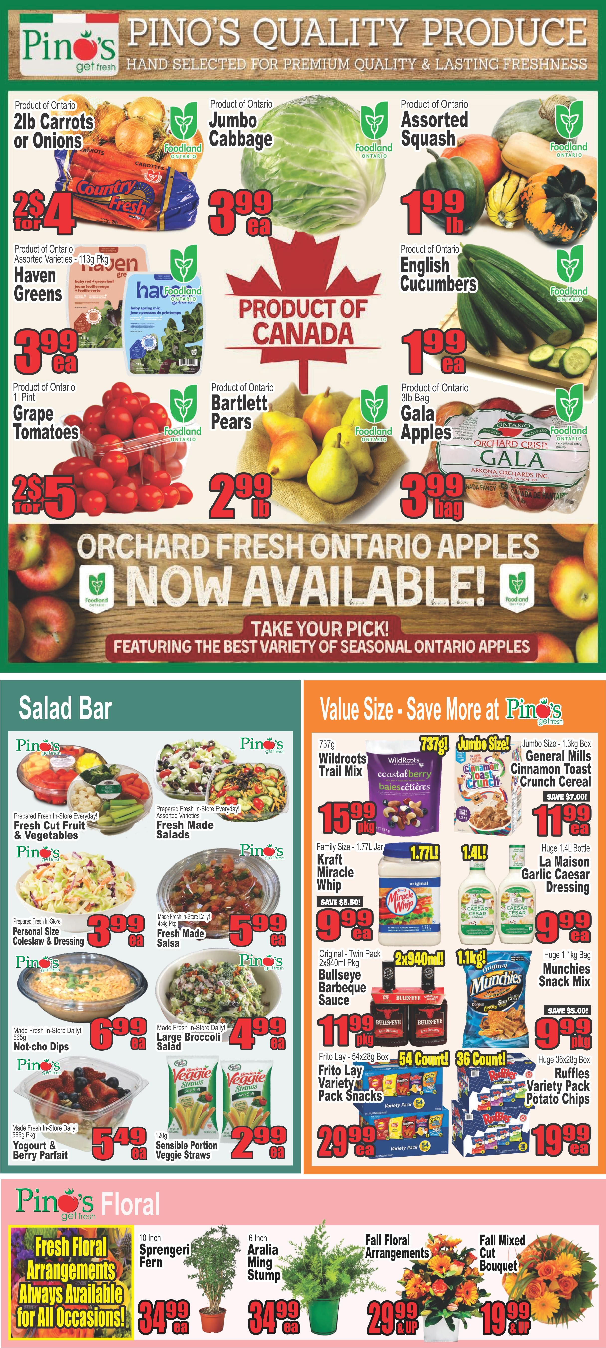 Pino's Flyer September 24 to 30