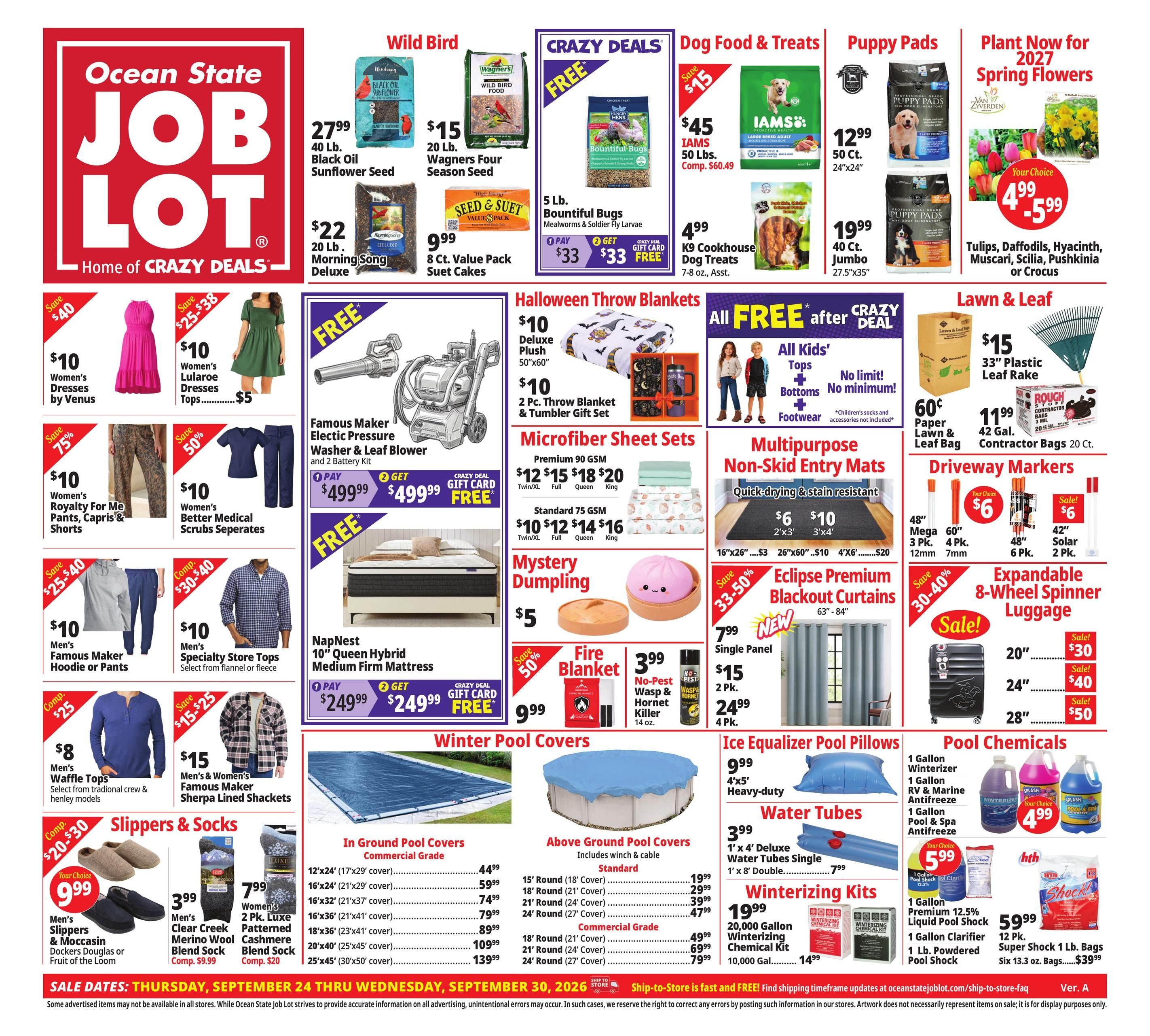 Ocean State Job Lot (Bridgeport Area, CT) Weekly Ad September 24 - 30, 2026