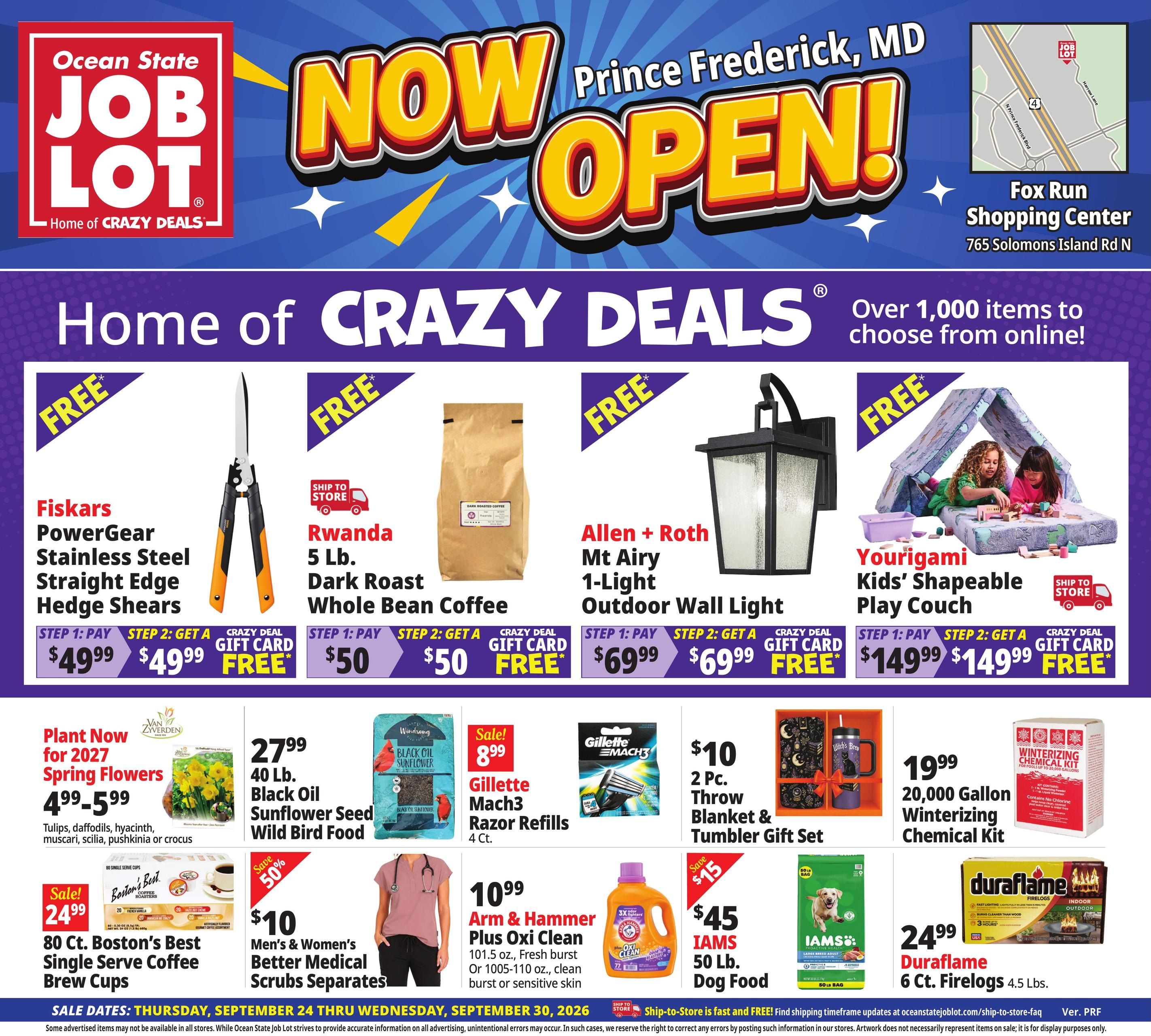 Ocean State Job Lot (Washington Area, DC) Weekly Ad September 24 - 30, 2026