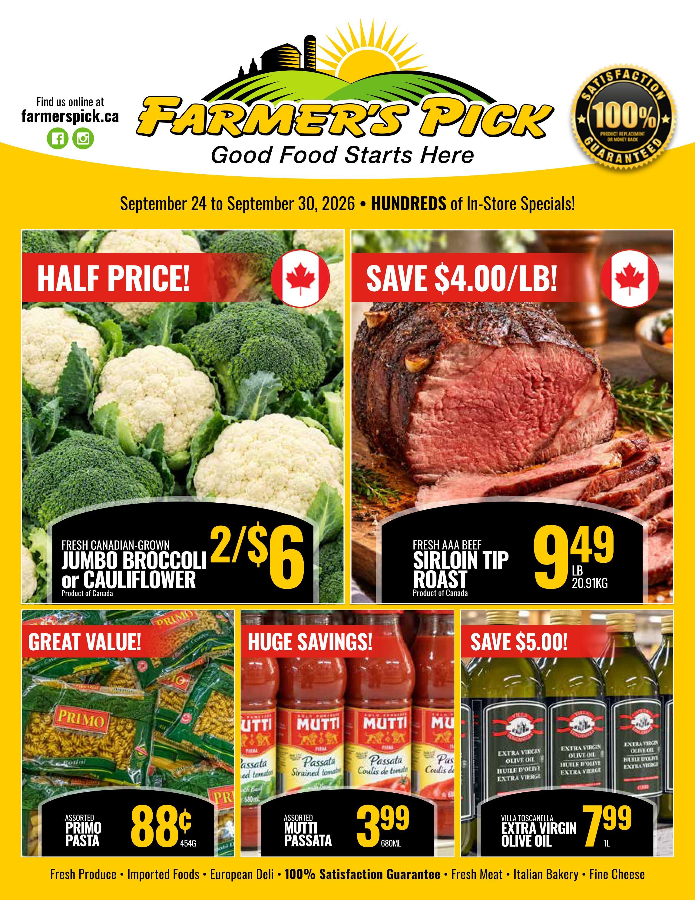 Farmer's Pick Flyer September 24 to 30