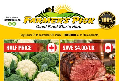 Farmer's Pick Flyer September 24 to 30