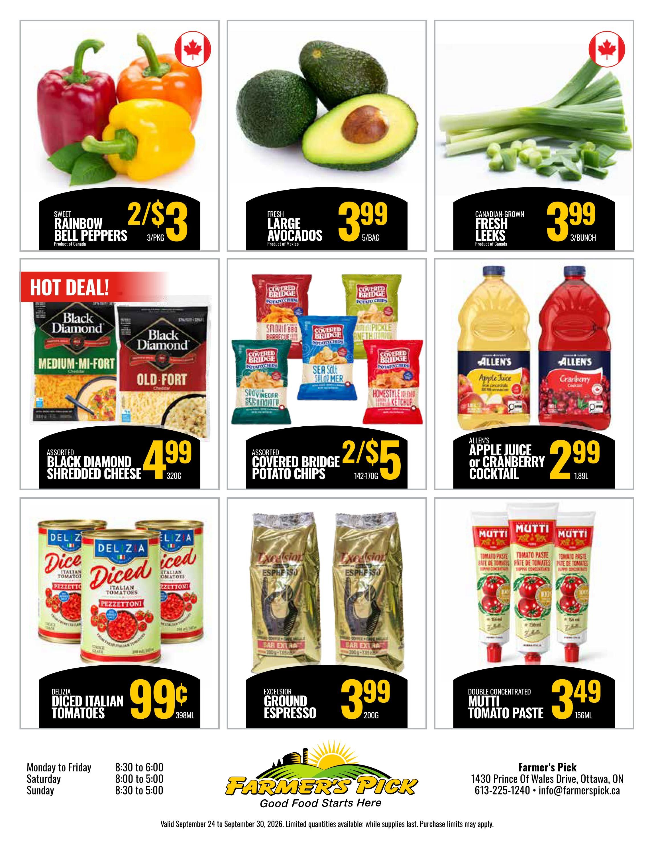 Farmer's Pick Flyer September 24 to 30