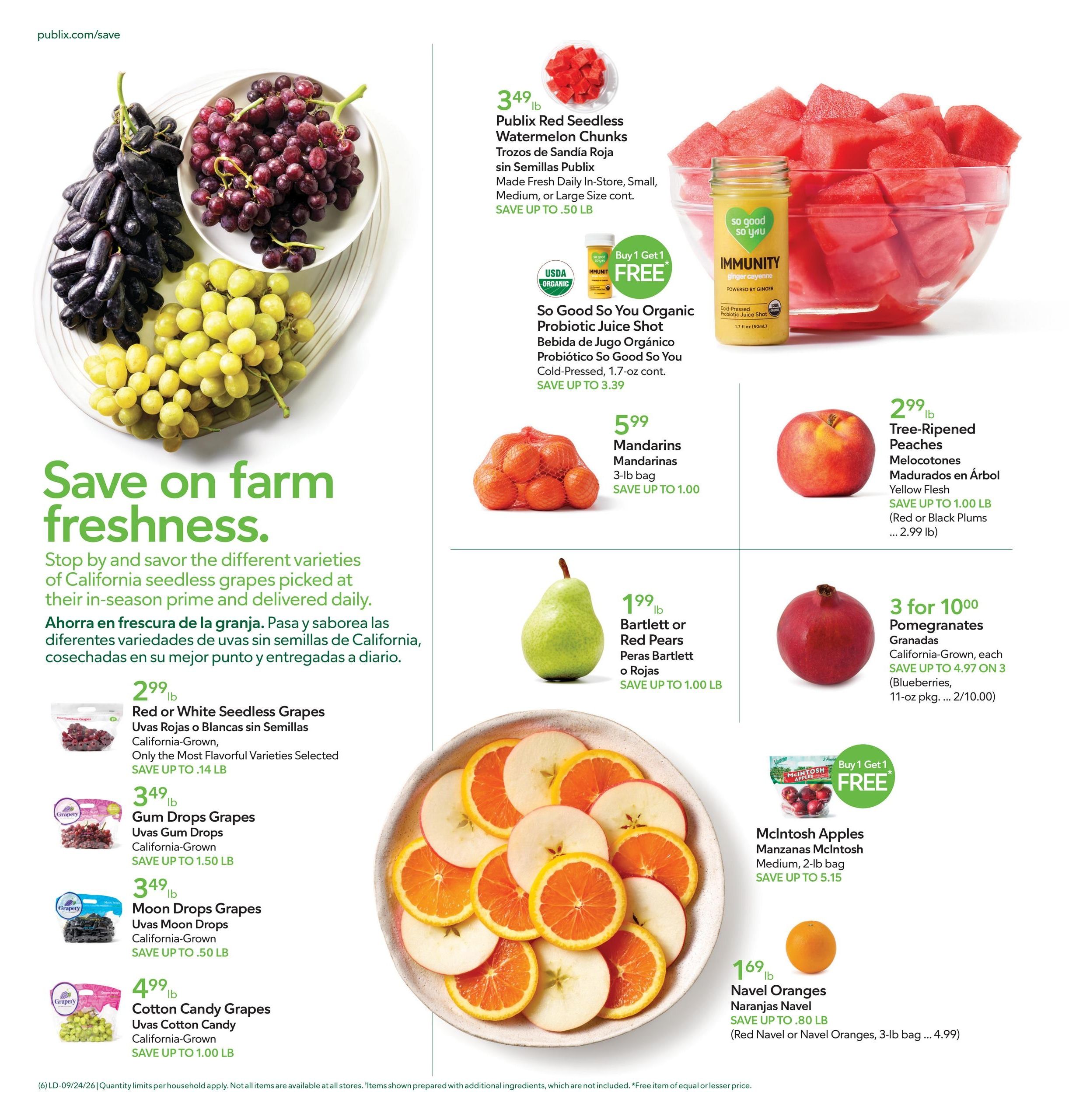 Publix (Cape Coral Area, FL) Anuncio Semanal Español Weekly Ad September 24 - 30, 2026