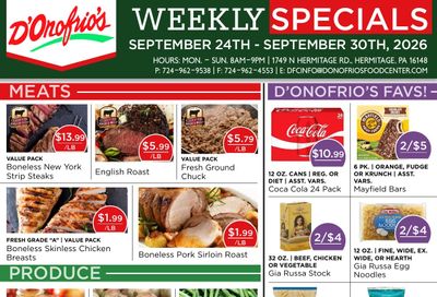 D'Onofrio's Food Center Weekly Ad September 24 - 30, 2026