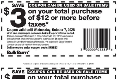 Bulk Barn Canada Coupon: Valid until October 7