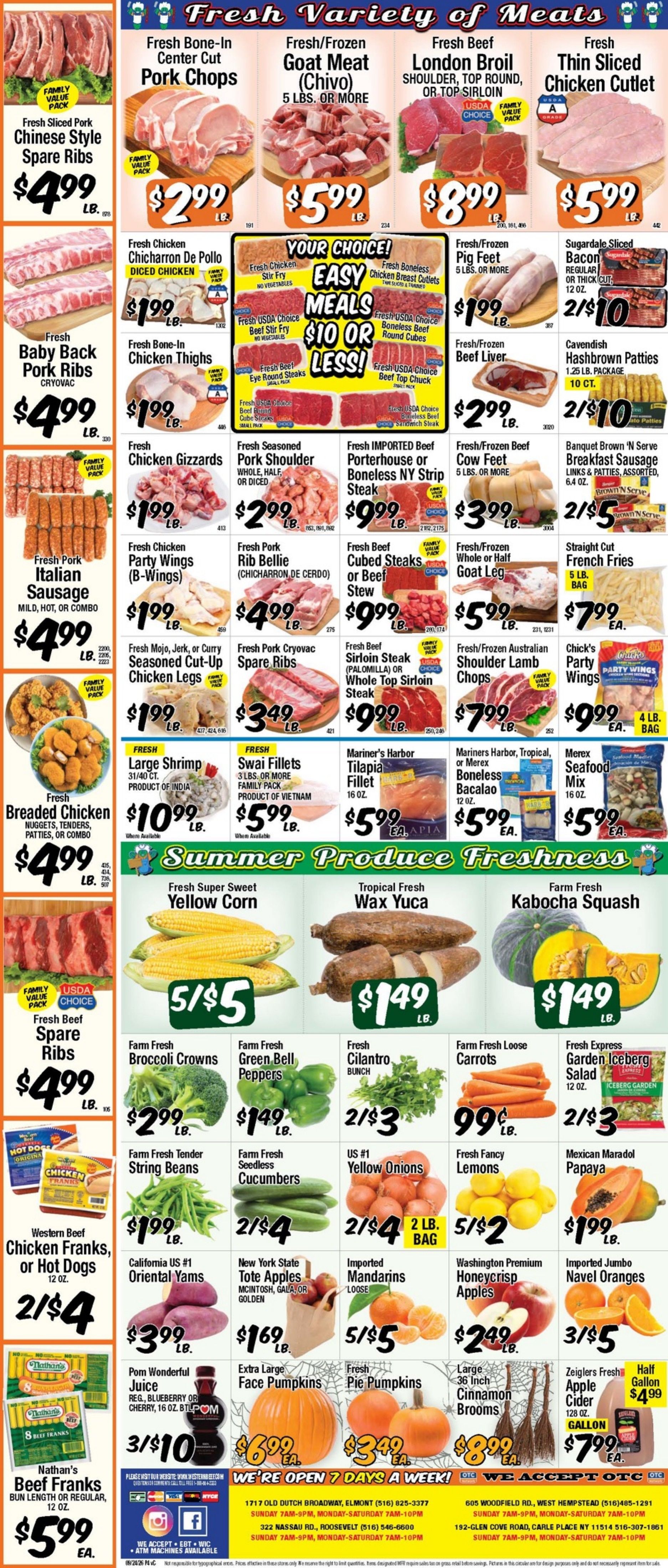 Western Beef (Road Carle Place Area, NY) Weekly Ad September 24 - 30, 2026