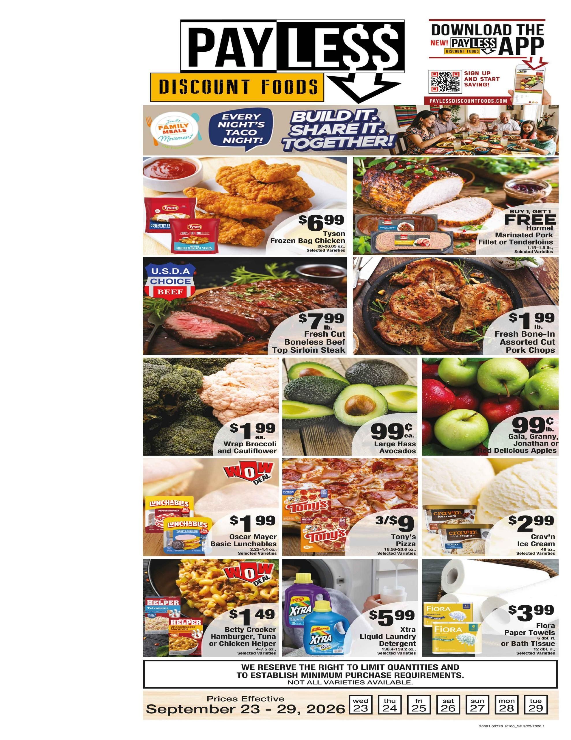 Payless Discount Foods Weekly Ad September 23 - 29, 2026