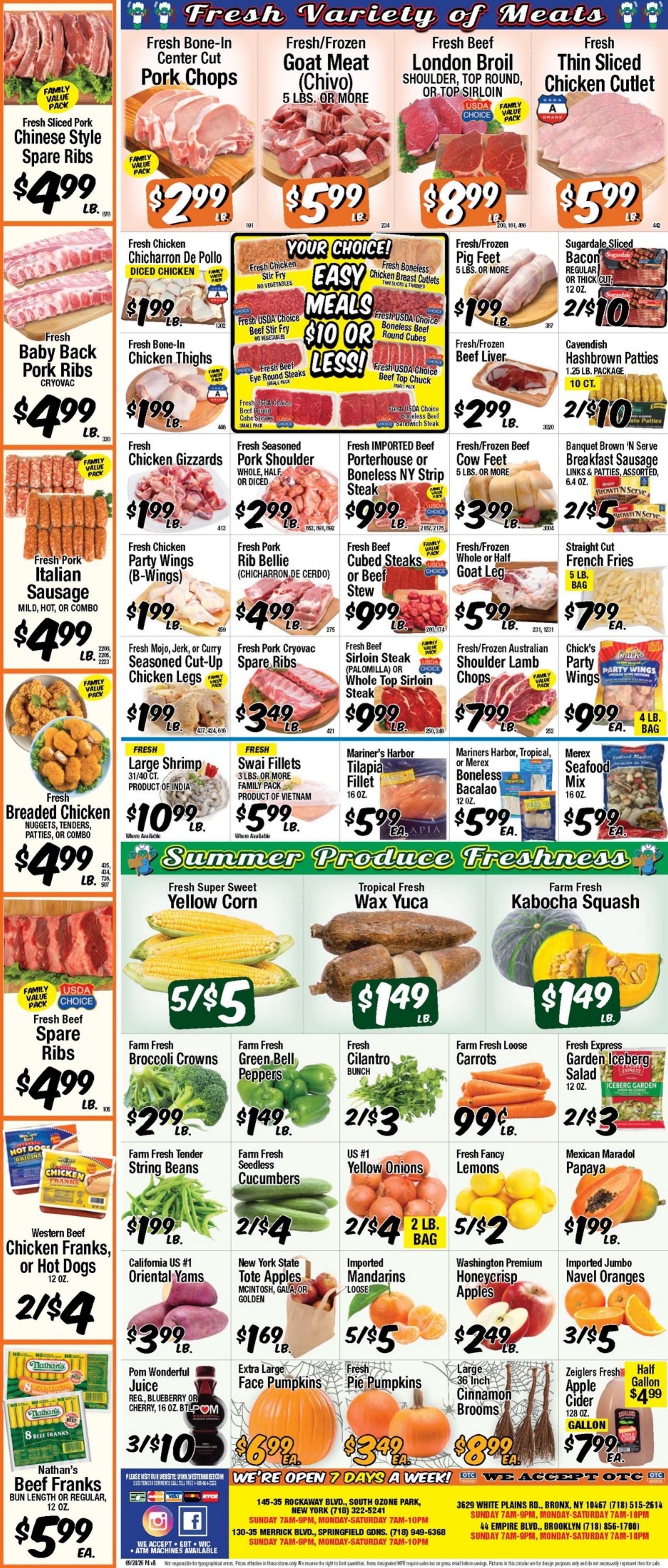Western Beef (Rockaway Blvd South Ozone Park Area, NY) Weekly Ad September 24 - 30, 2026