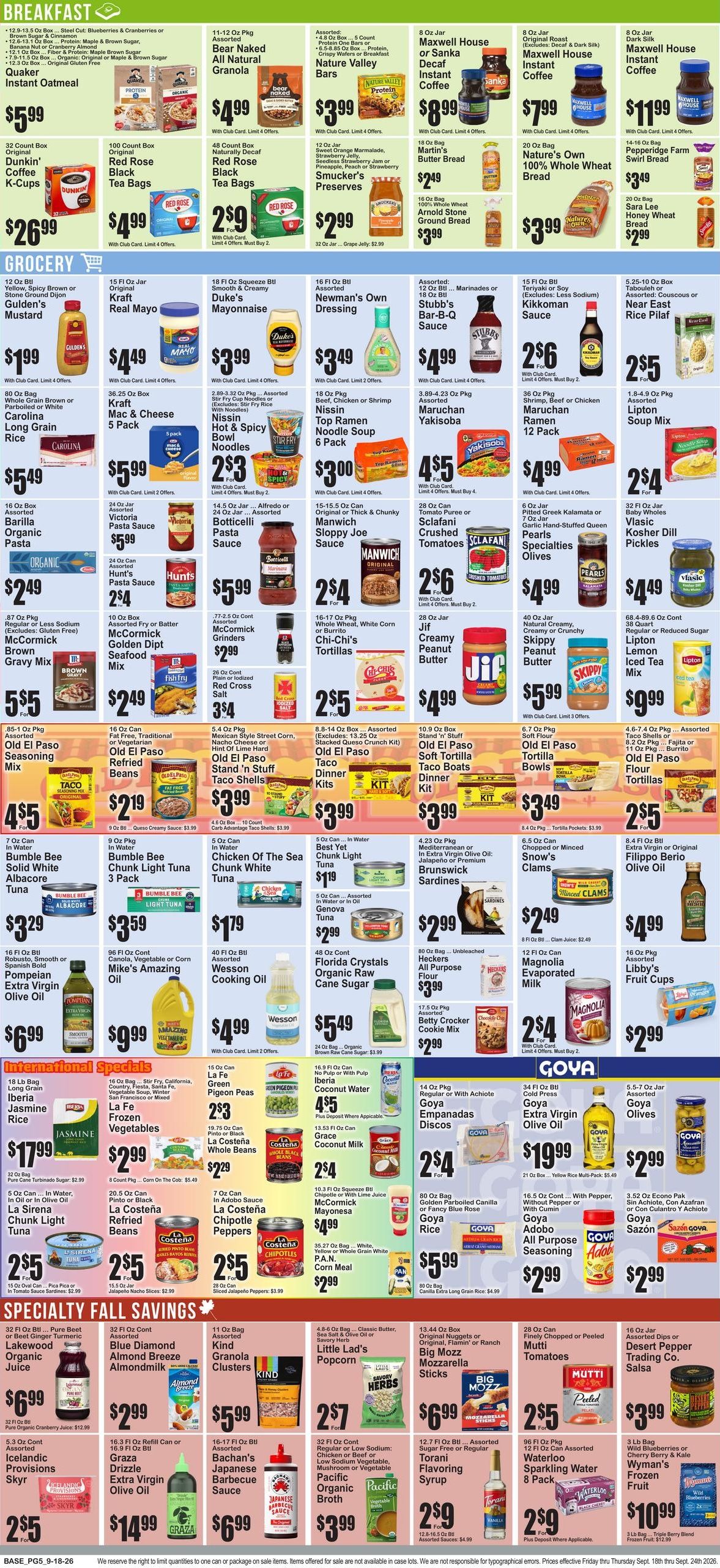 SuperFresh Weekly Ad September 25 - October 1, 2026