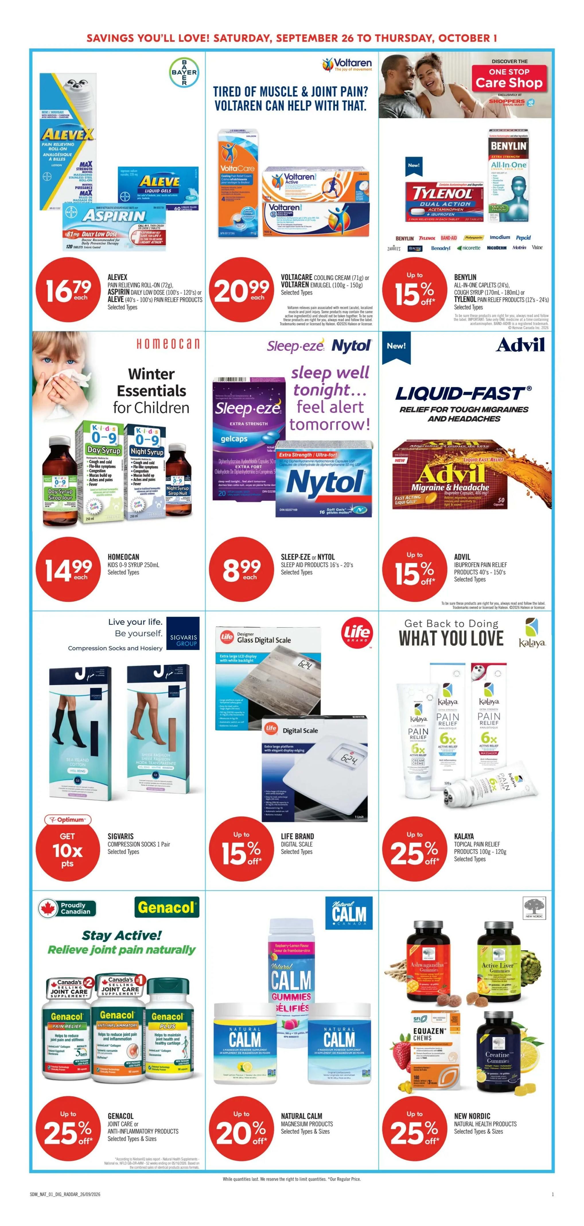 Shoppers Drug Mart (Atlantic) Flyer September 26 to October 1