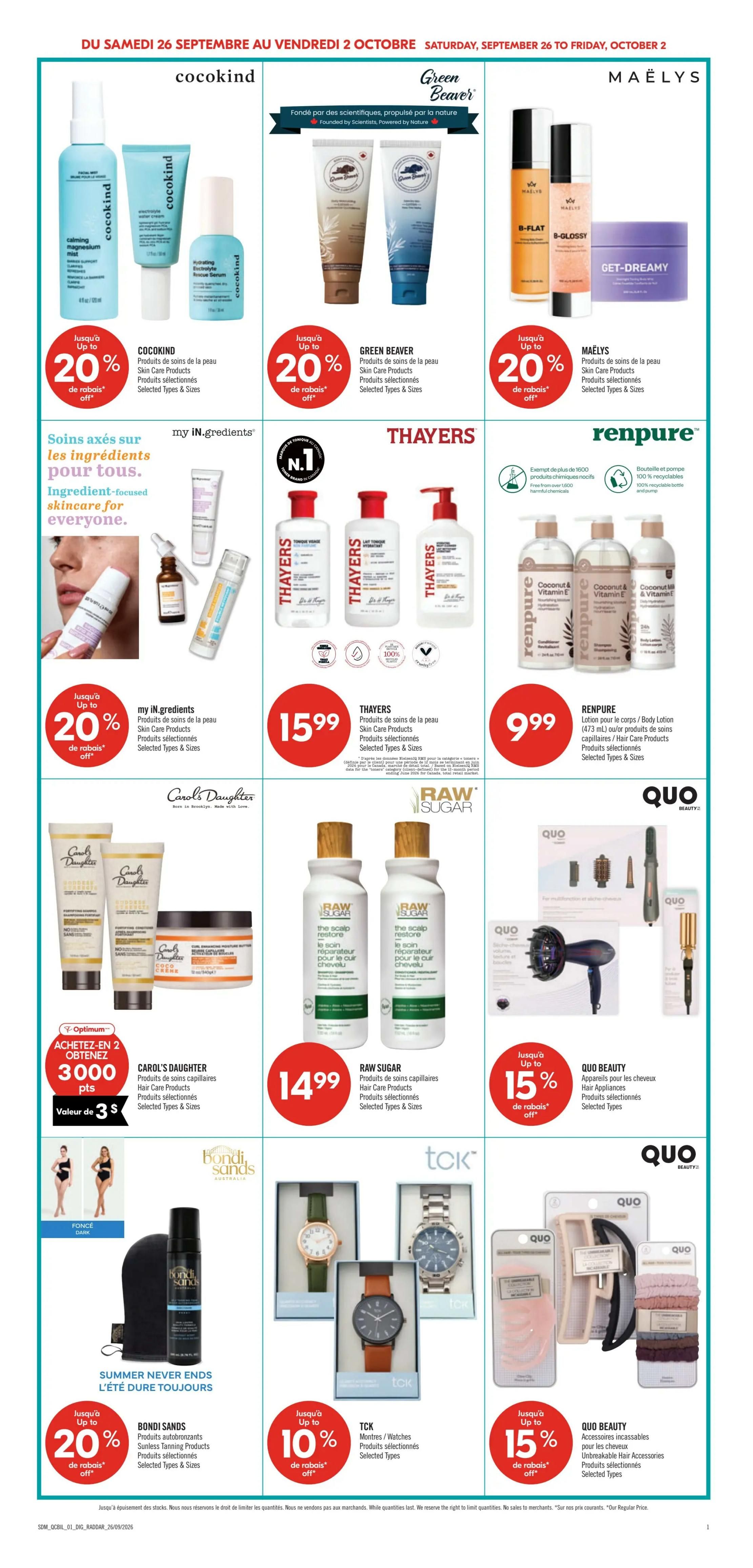 Pharmaprix Flyer September 26 to October 1