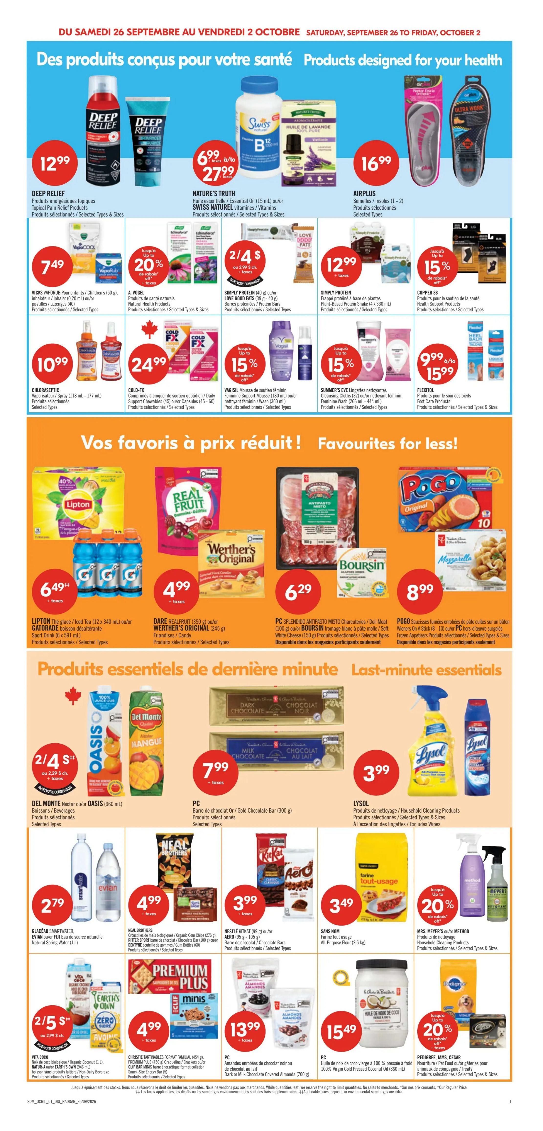 Pharmaprix Flyer September 26 to October 1