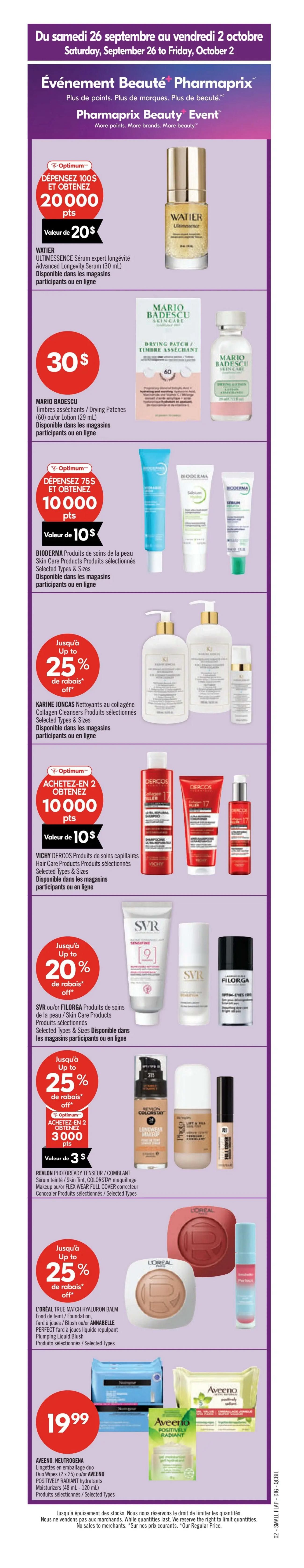 Pharmaprix Flyer September 26 to October 1