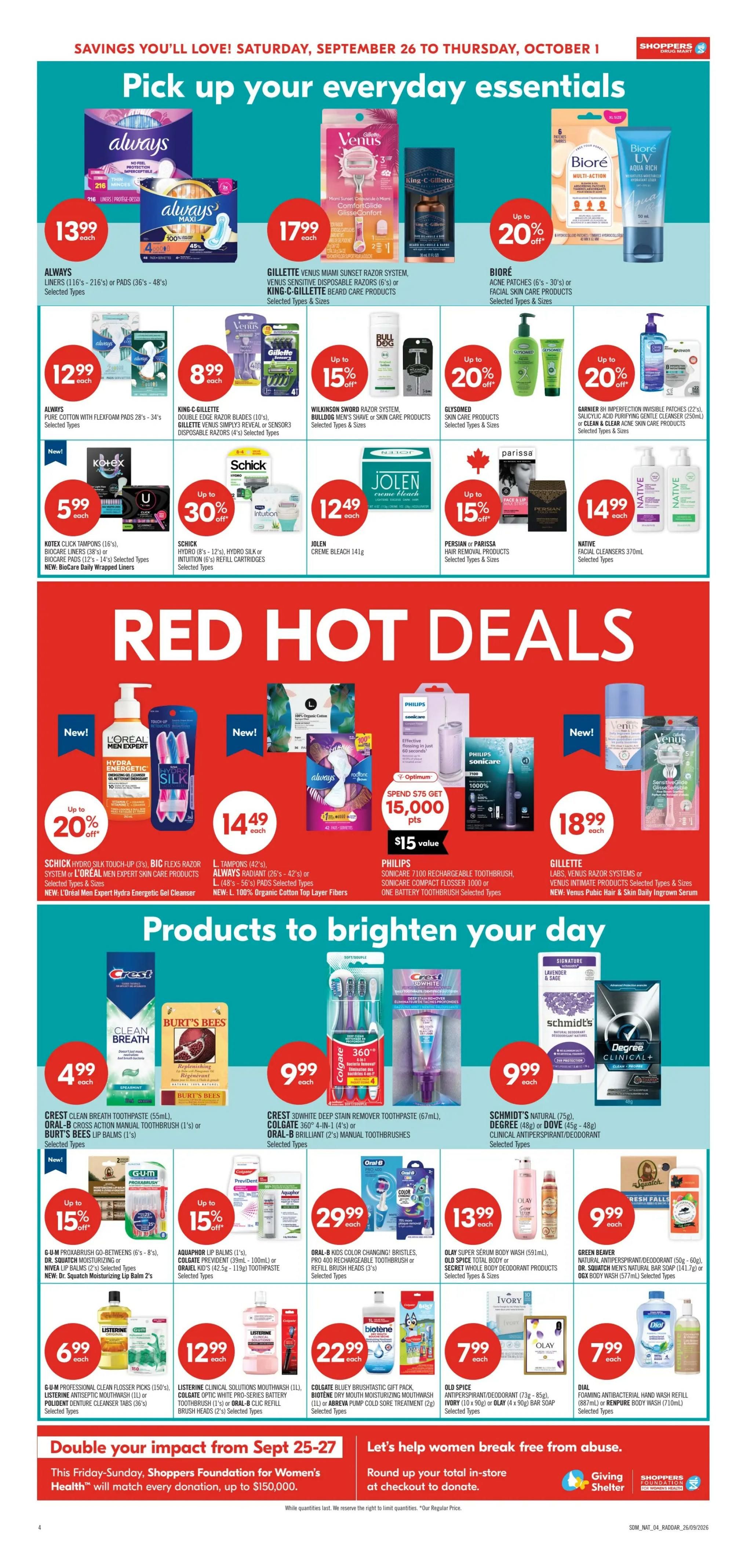 Shoppers Drug Mart (West) Flyer September 26 to October 1