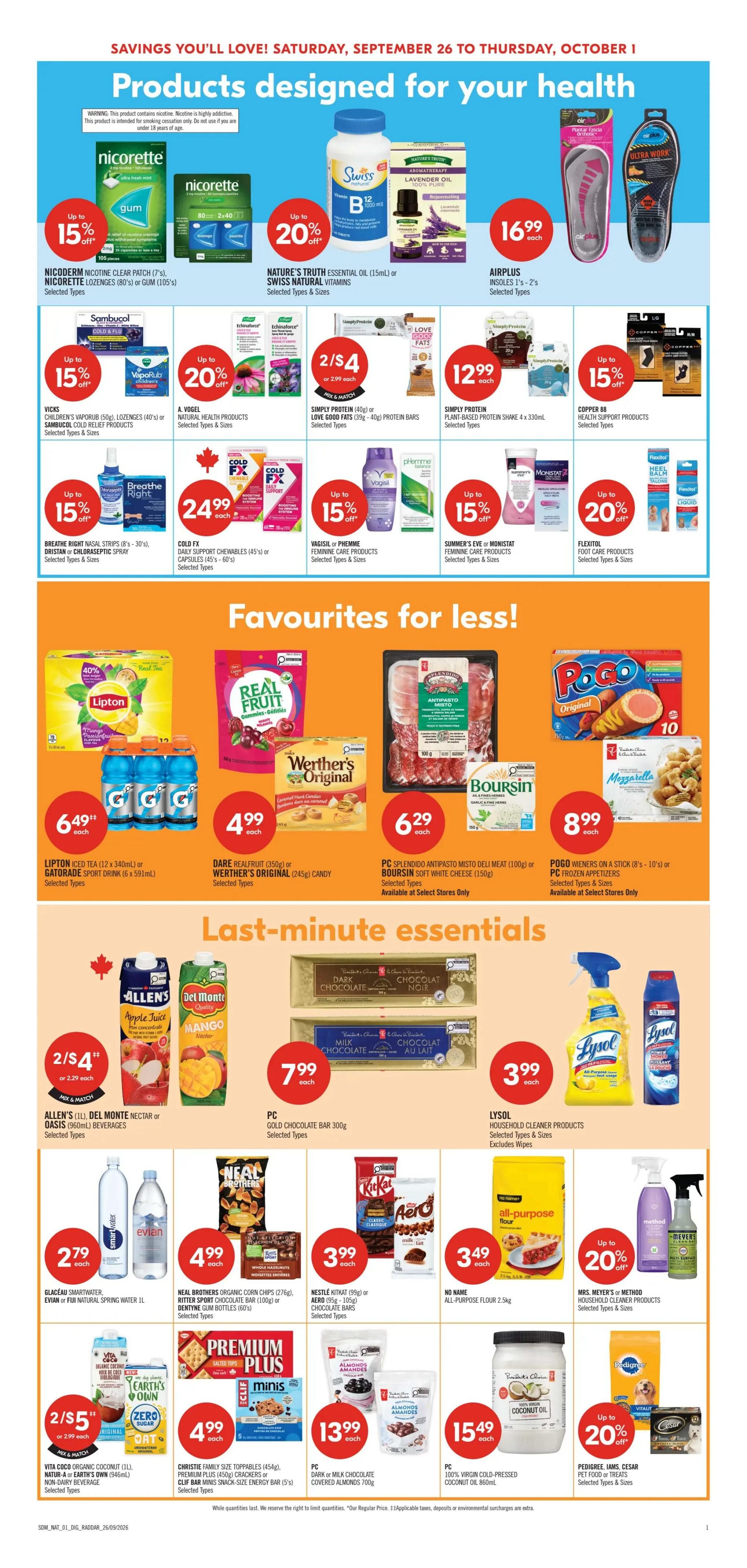 Shoppers Drug Mart (West) Flyer September 26 to October 1