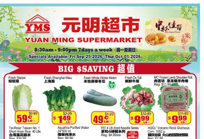 Yuan Ming Supermarket Flyer September 25 to October 1