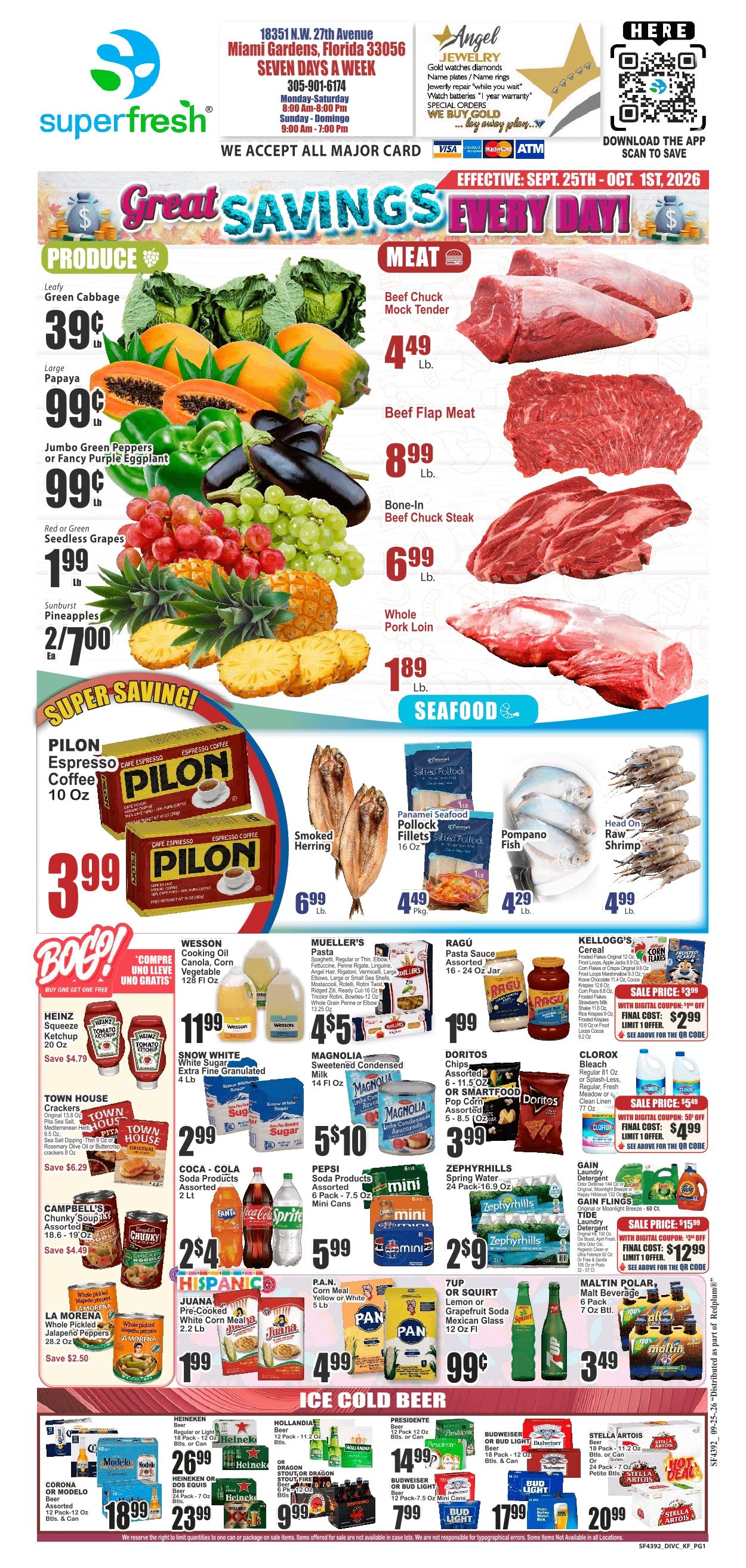 SuperFresh Supermarkets (Miami Gardens, FL) SuperFresh 09/25 - 10/01 Preview Weekly Ad September 25 - October 1, 2026