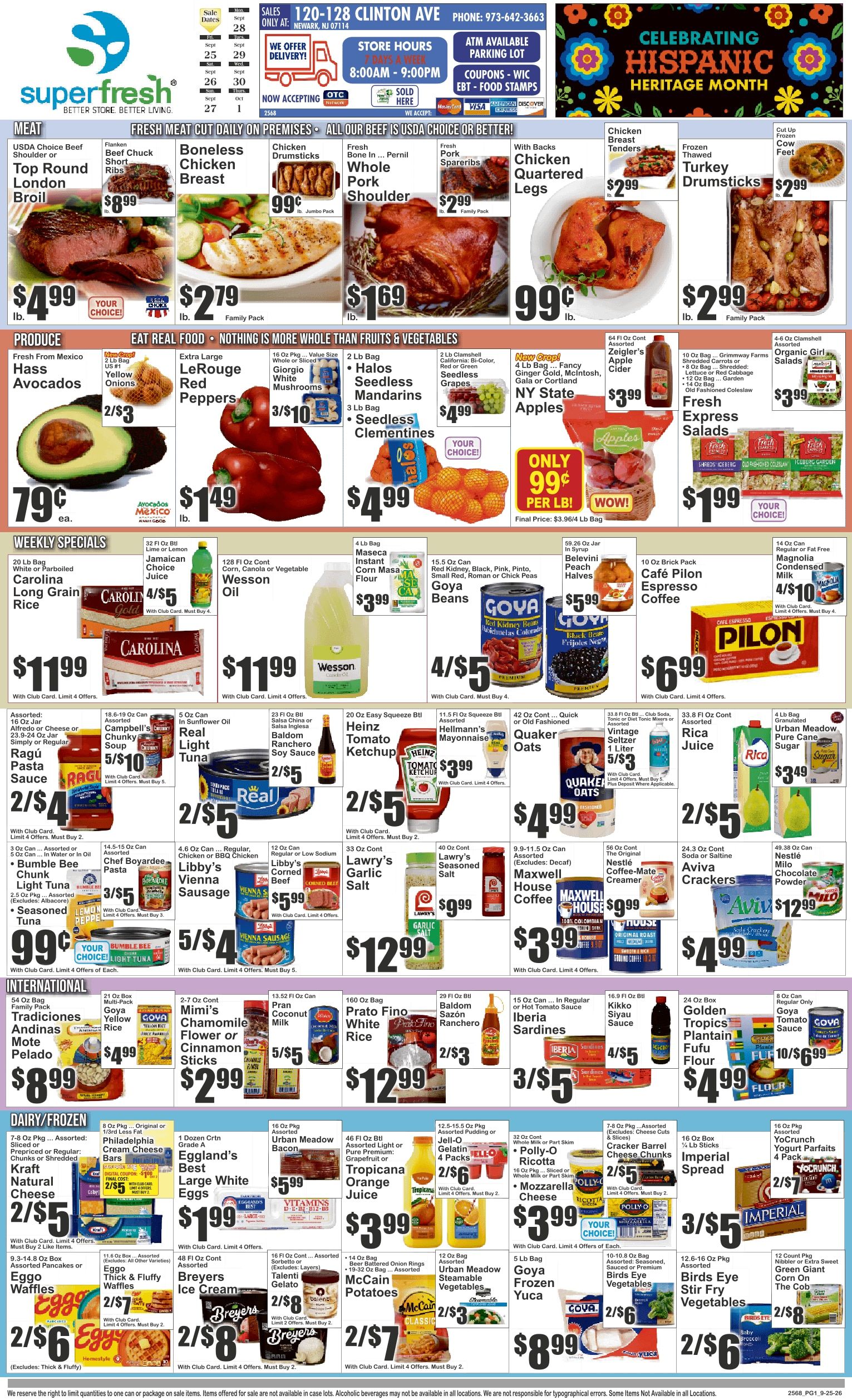 SuperFresh Supermarkets (Newark, NJ) SuperFresh 09/25 - 10/01 Preview Weekly Ad September 25 - October 1, 2026