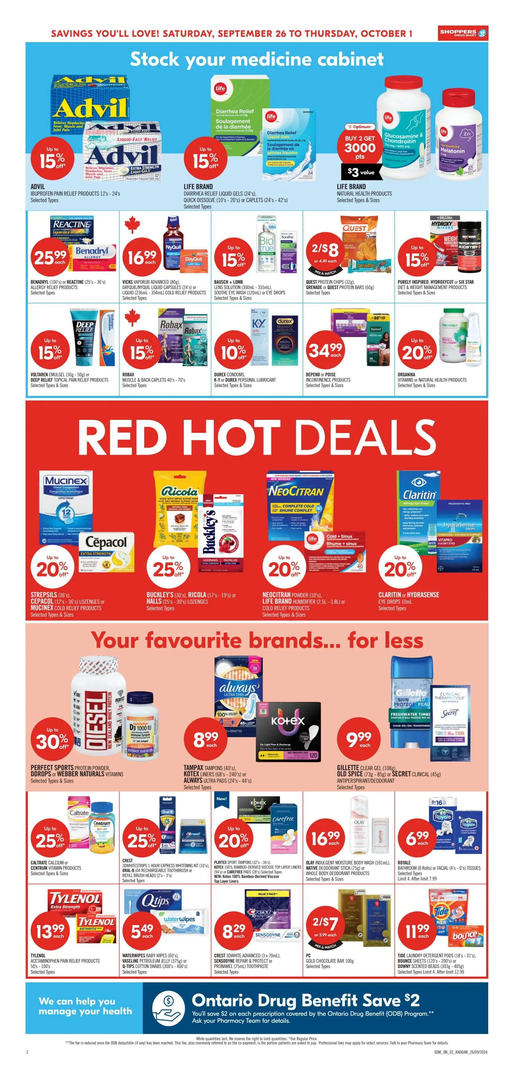 Shoppers Drug Mart (ON) Flyer September 26 to October 1