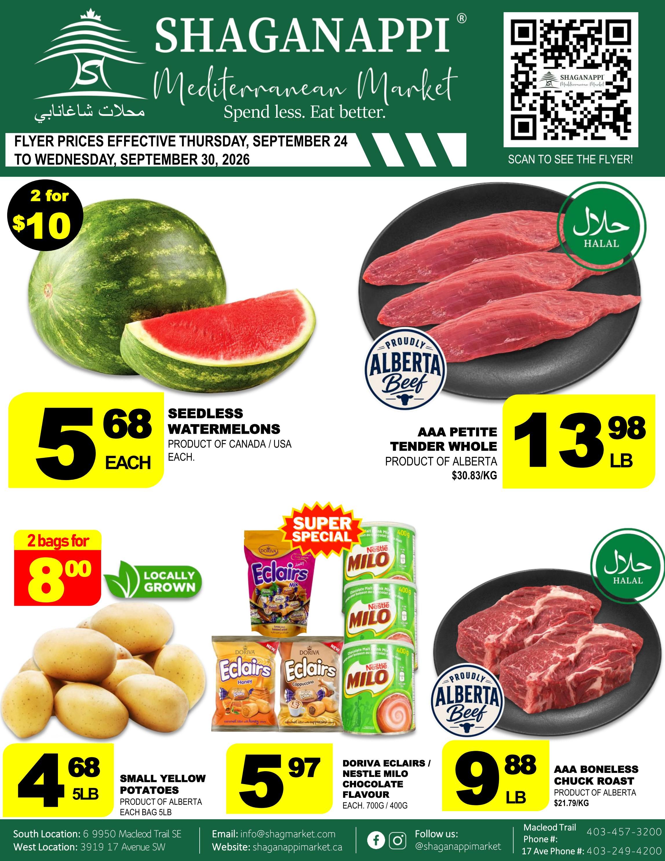 Shaganappi Mediterranean Market Flyer September 24 to 30