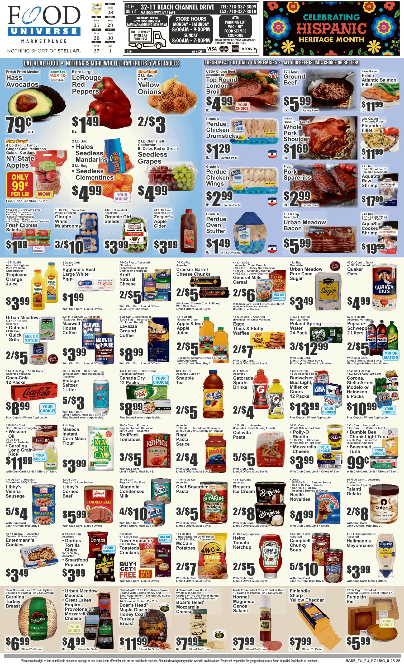 Food Universe (Far Rockaway, NY) 09/25 - 10/01 Preview Weekly Ad September 25 - October 1, 2026