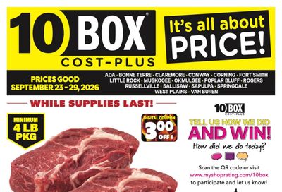 10Box Cost Plus Weekly Ad September 23 - 29, 2026