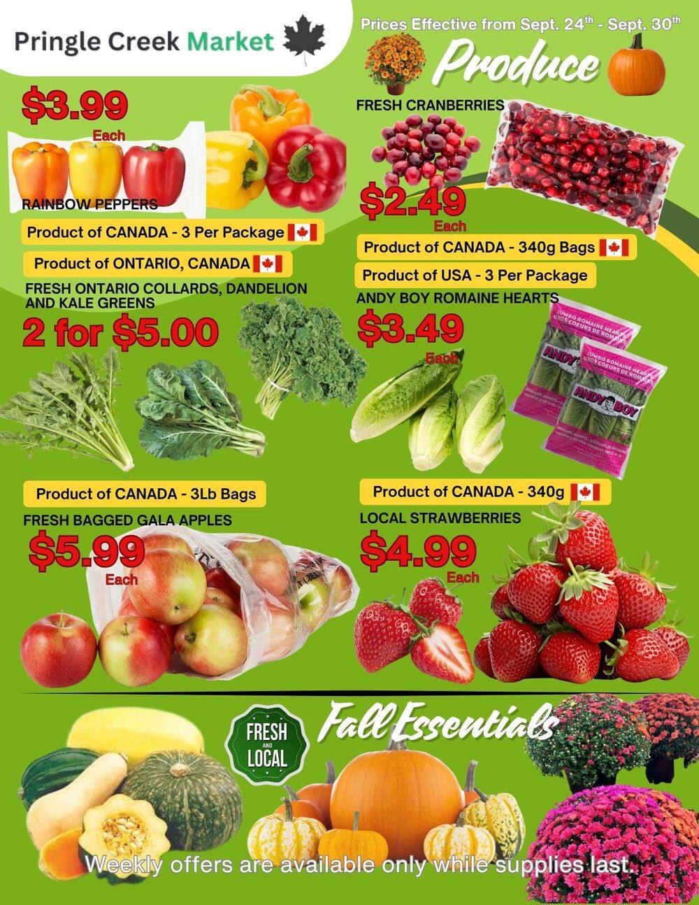 Pringle Creek Market Flyer September 24 to 30