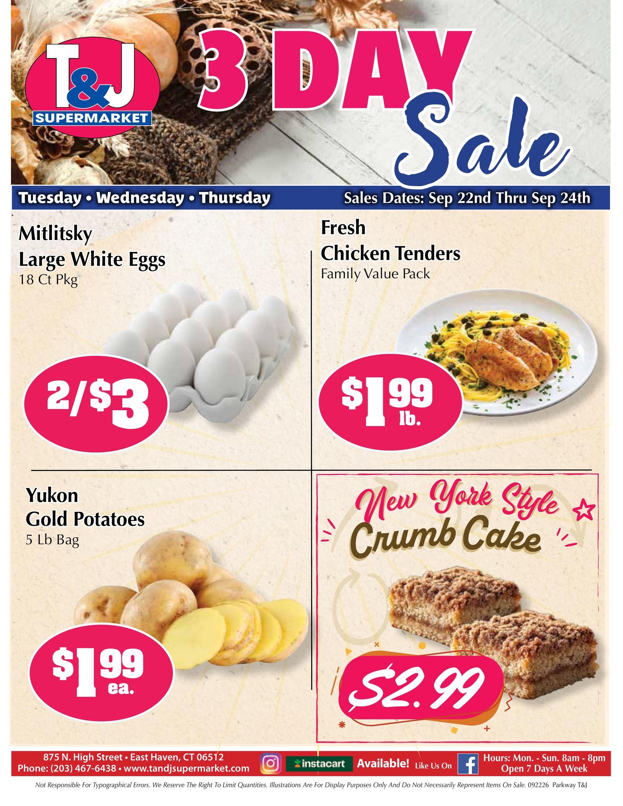 T&J Supermarket Weekly Ad September 18 - 24, 2026