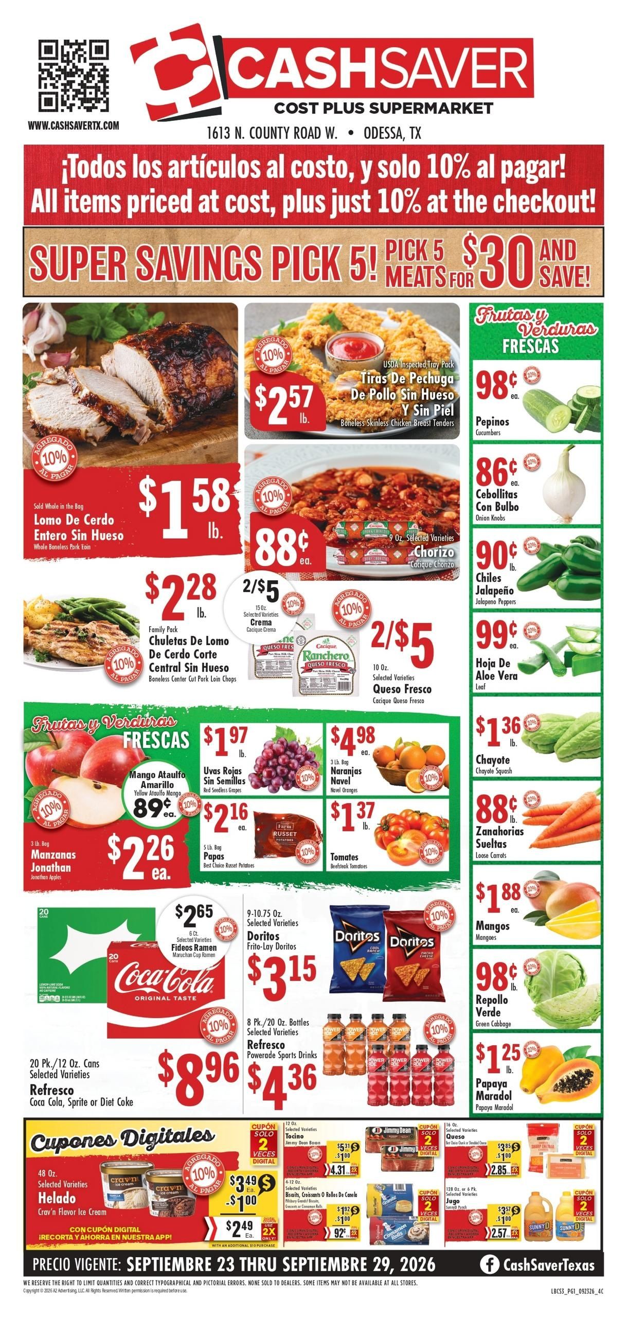Cash Saver Texas (Odessa Area, TX) Weekly Ad September 23 - 29, 2026