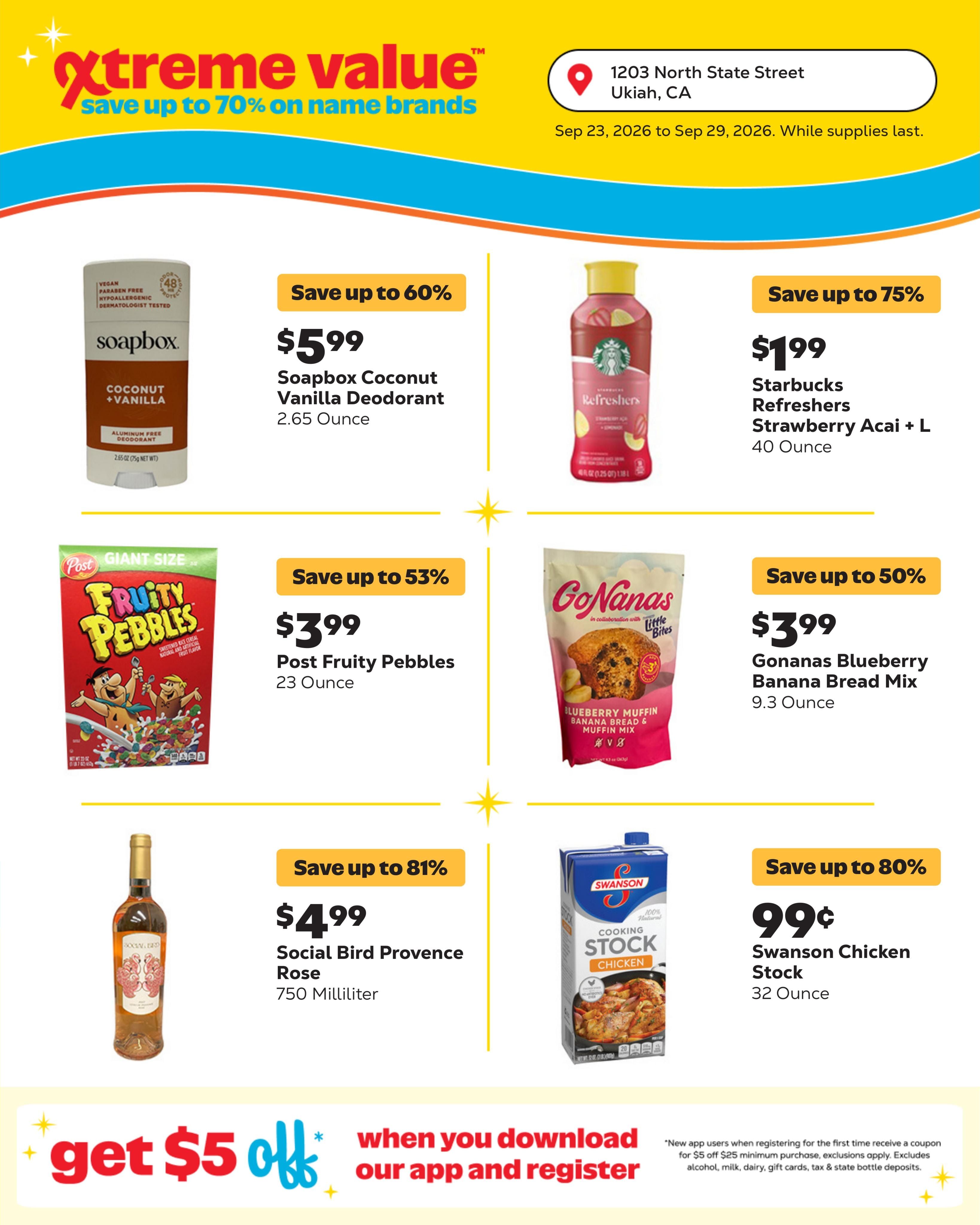 Grocery Outlet (Ukiah Area, CA) Weekly Ad September 23 - 29, 2026