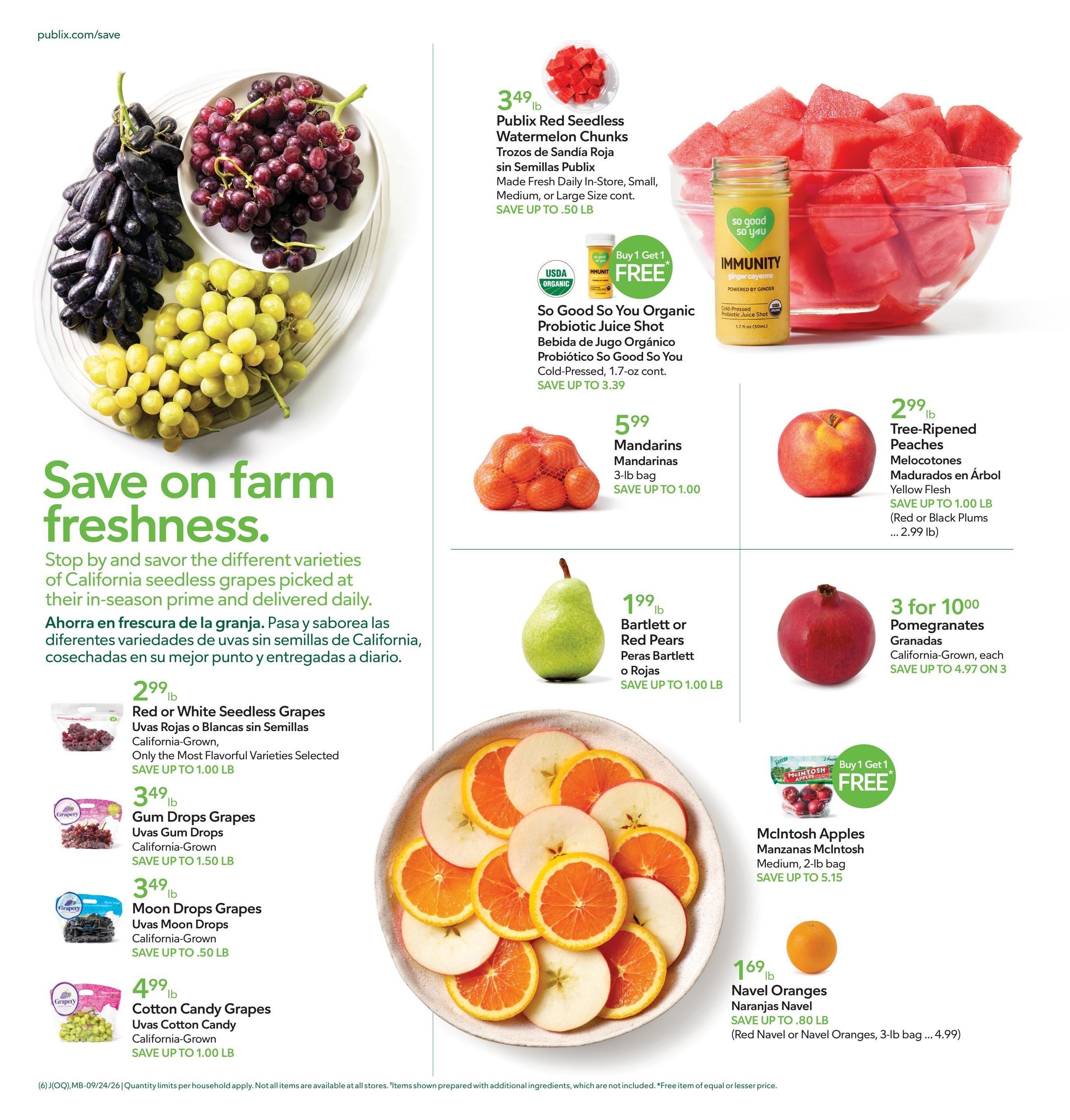 Publix (Deltona Area, FL) Anuncio Semanal Español Weekly Ad September 24 - 30, 2026