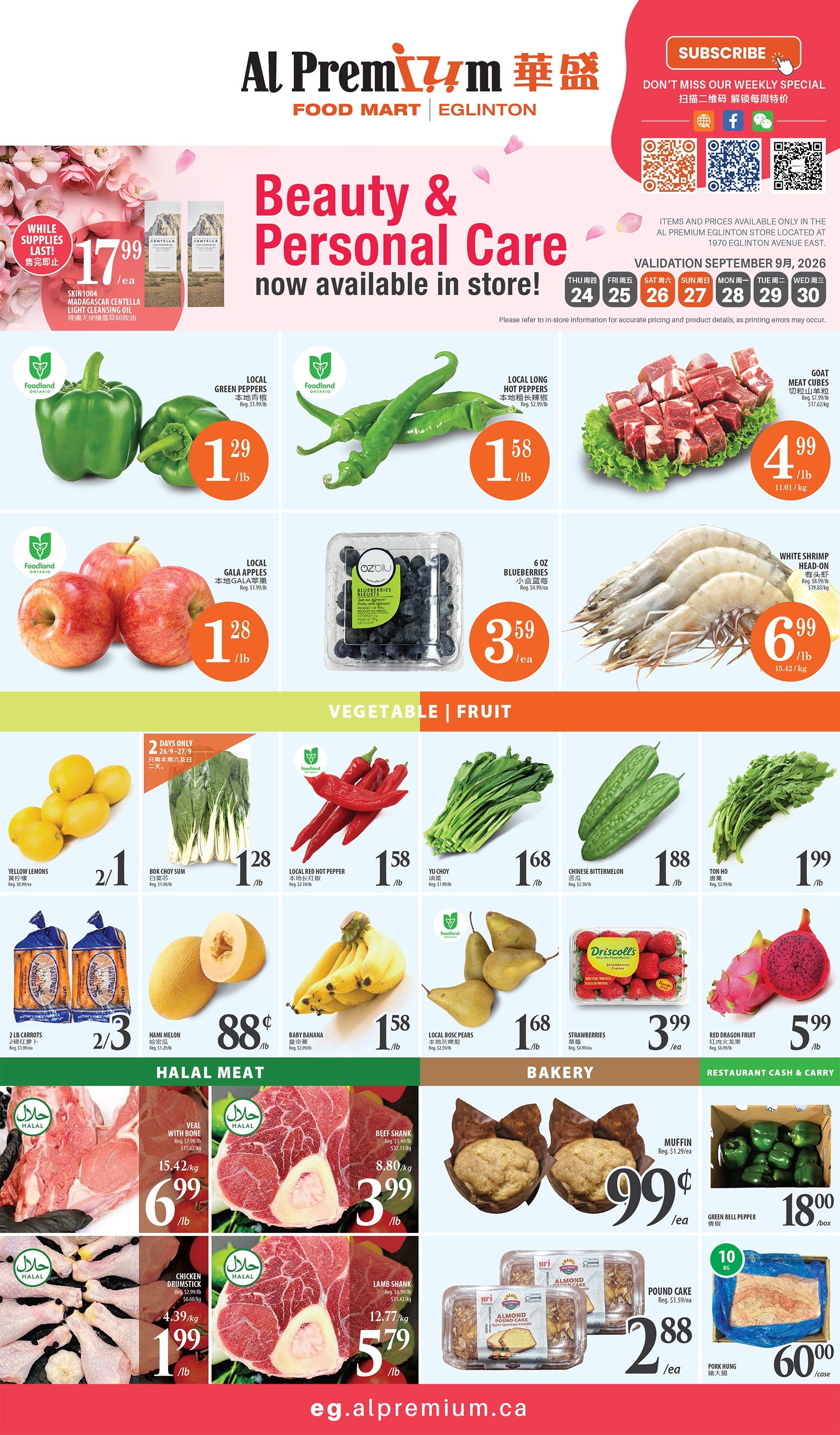 Al Premium Food Mart (Eglinton Ave.) Flyer September 24 to 30