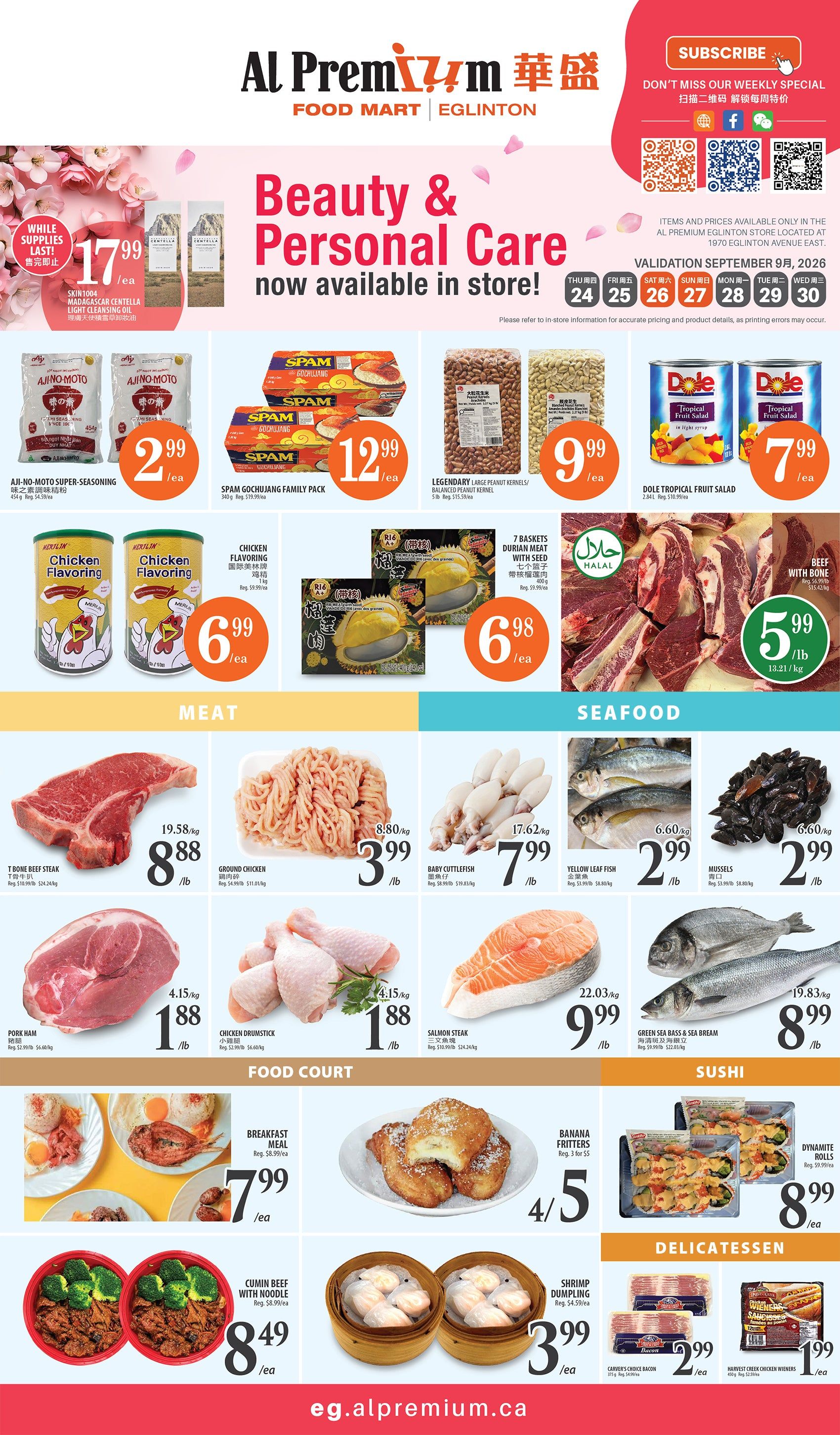 Al Premium Food Mart (Eglinton Ave.) Flyer September 24 to 30