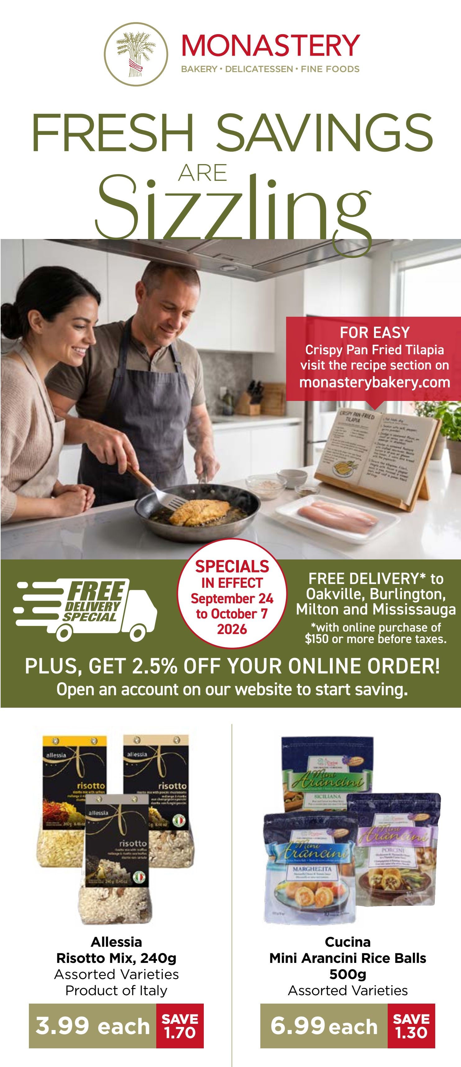 Monastery Bakery Flyer September 24 to October 7